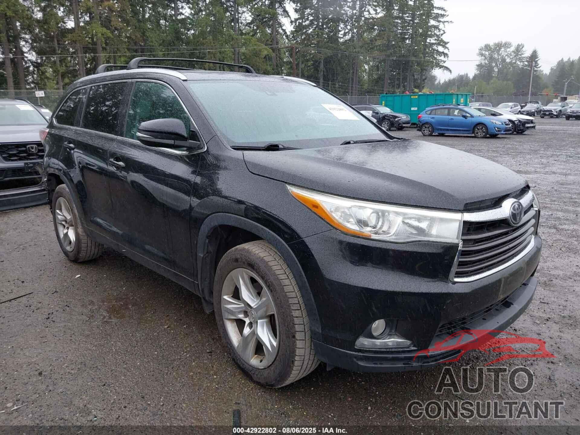 TOYOTA HIGHLANDER 2015 - 5TDDKRFH1FS198929