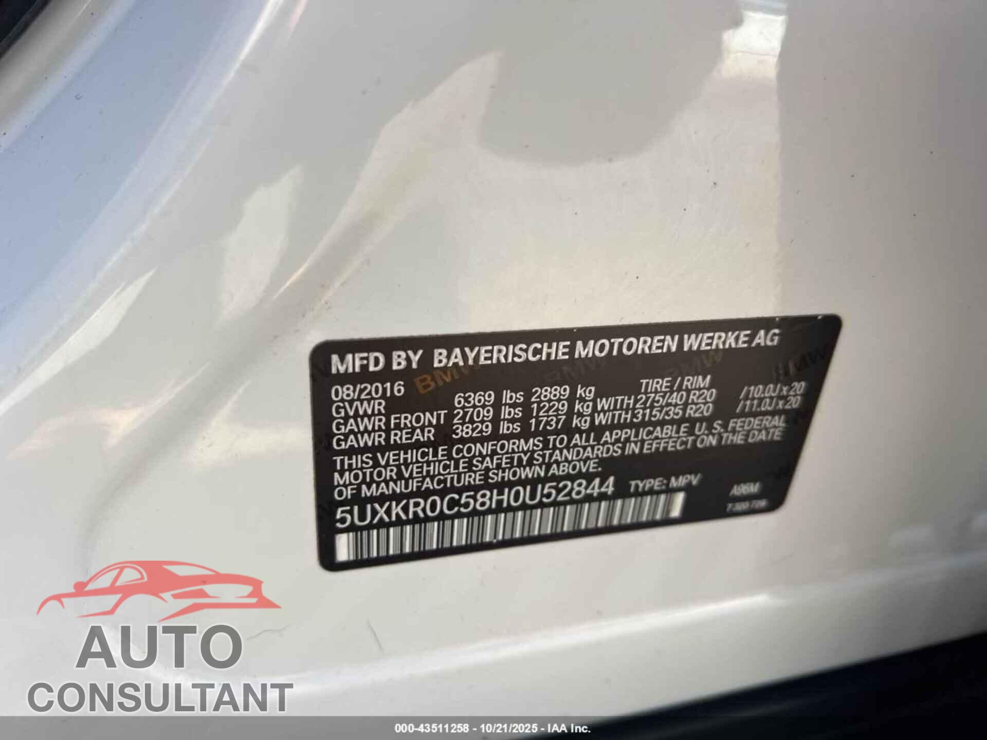 BMW X5 2017 - 5UXKR0C58H0U52844