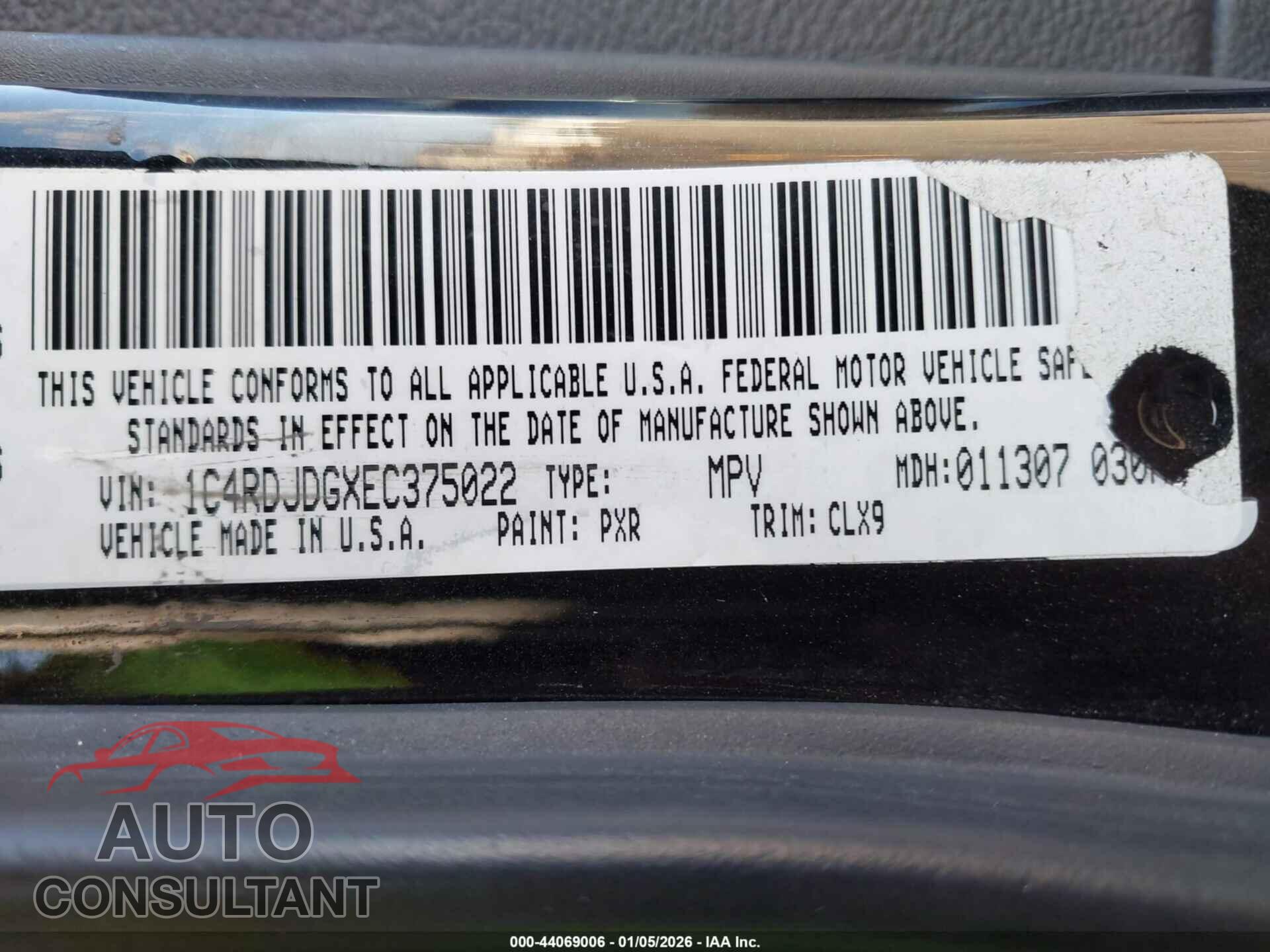 DODGE DURANGO 2014 - 1C4RDJDGXEC375022