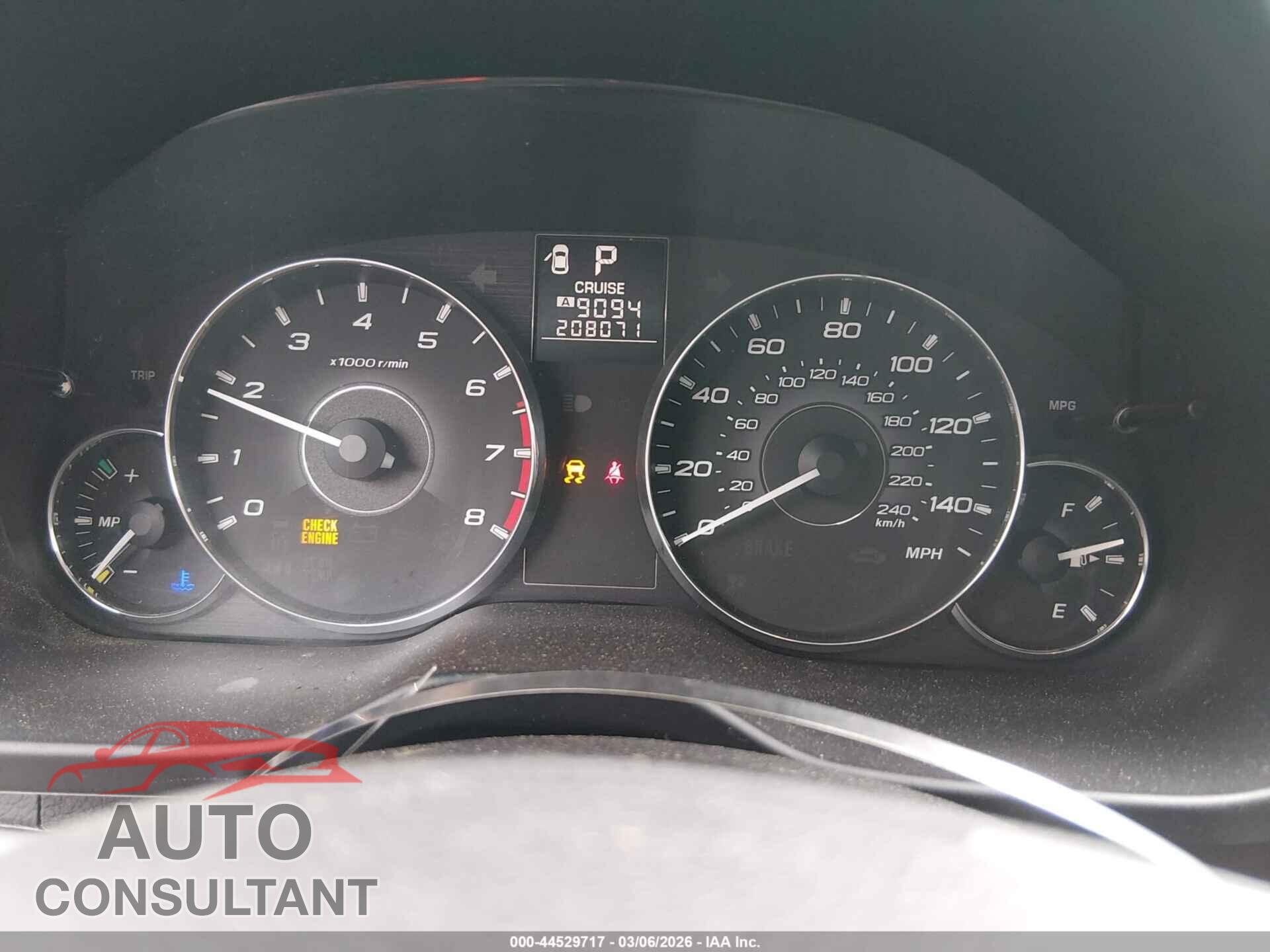 SUBARU OUTBACK 2012 - 4S4BRBCC7C3270549