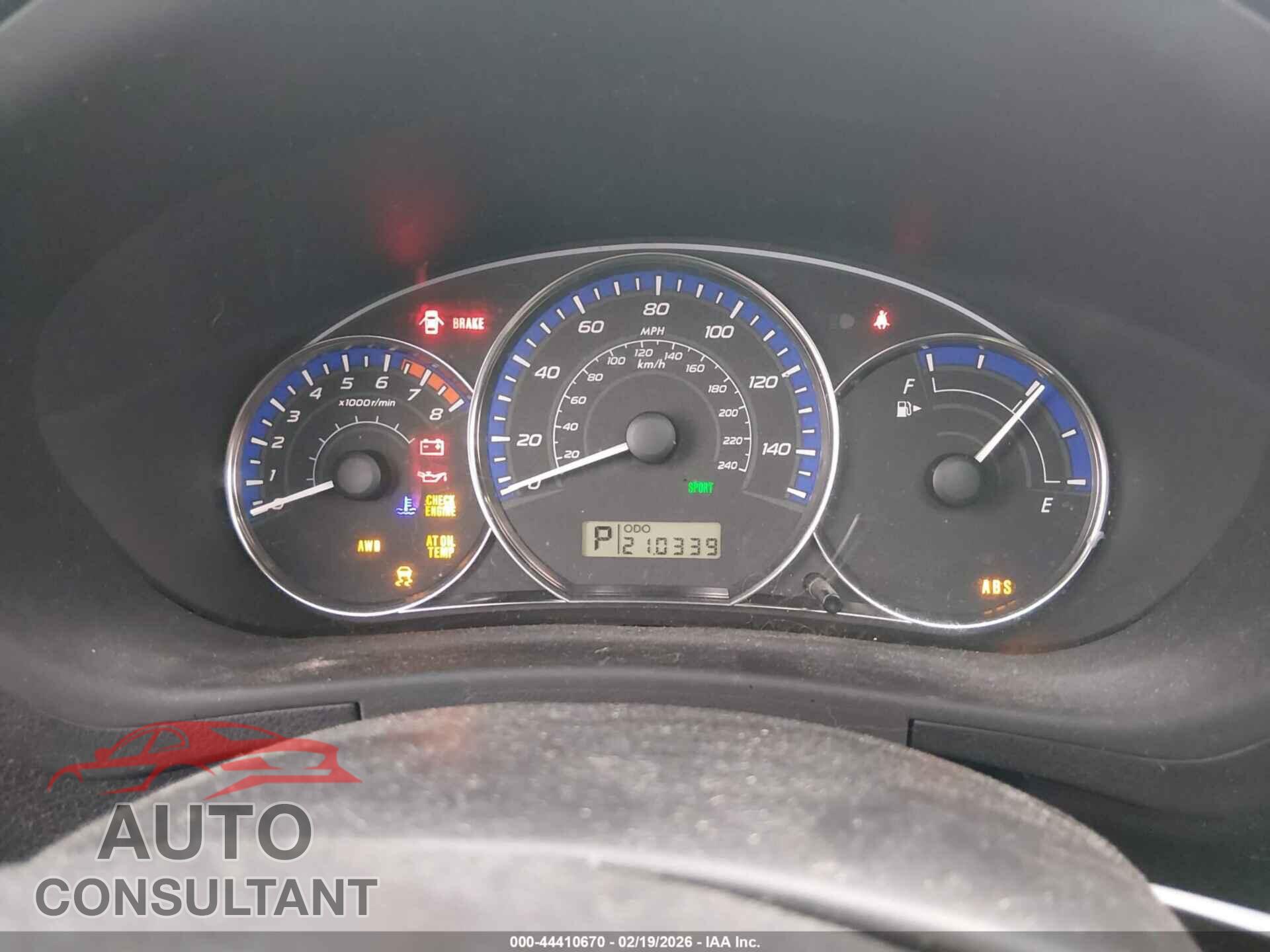 SUBARU FORESTER 2011 - JF2SHADC4BH754276