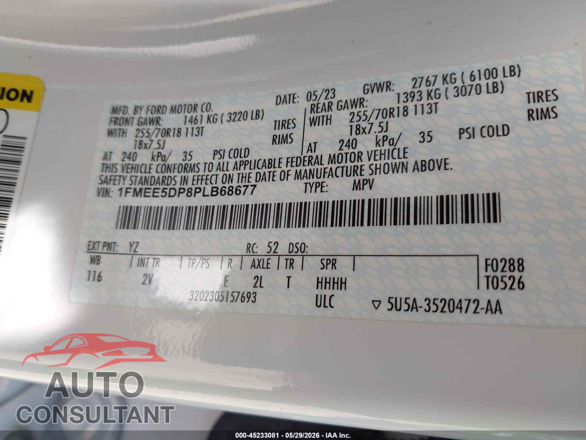 FORD BRONCO 2023 - 1FMEE5DP8PLB68677