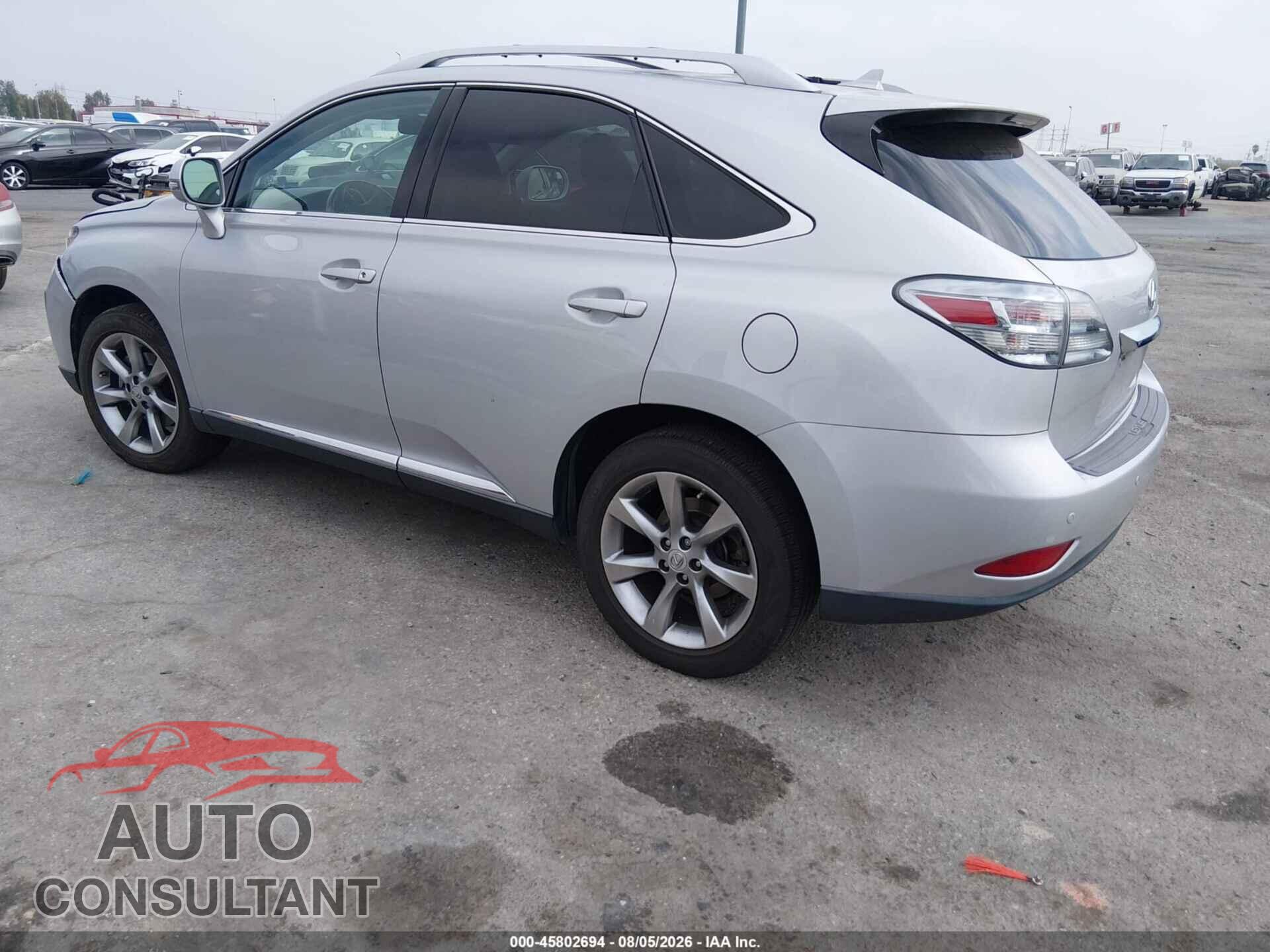 LEXUS RX 350 2012 - 2T2ZK1BA8CC078495