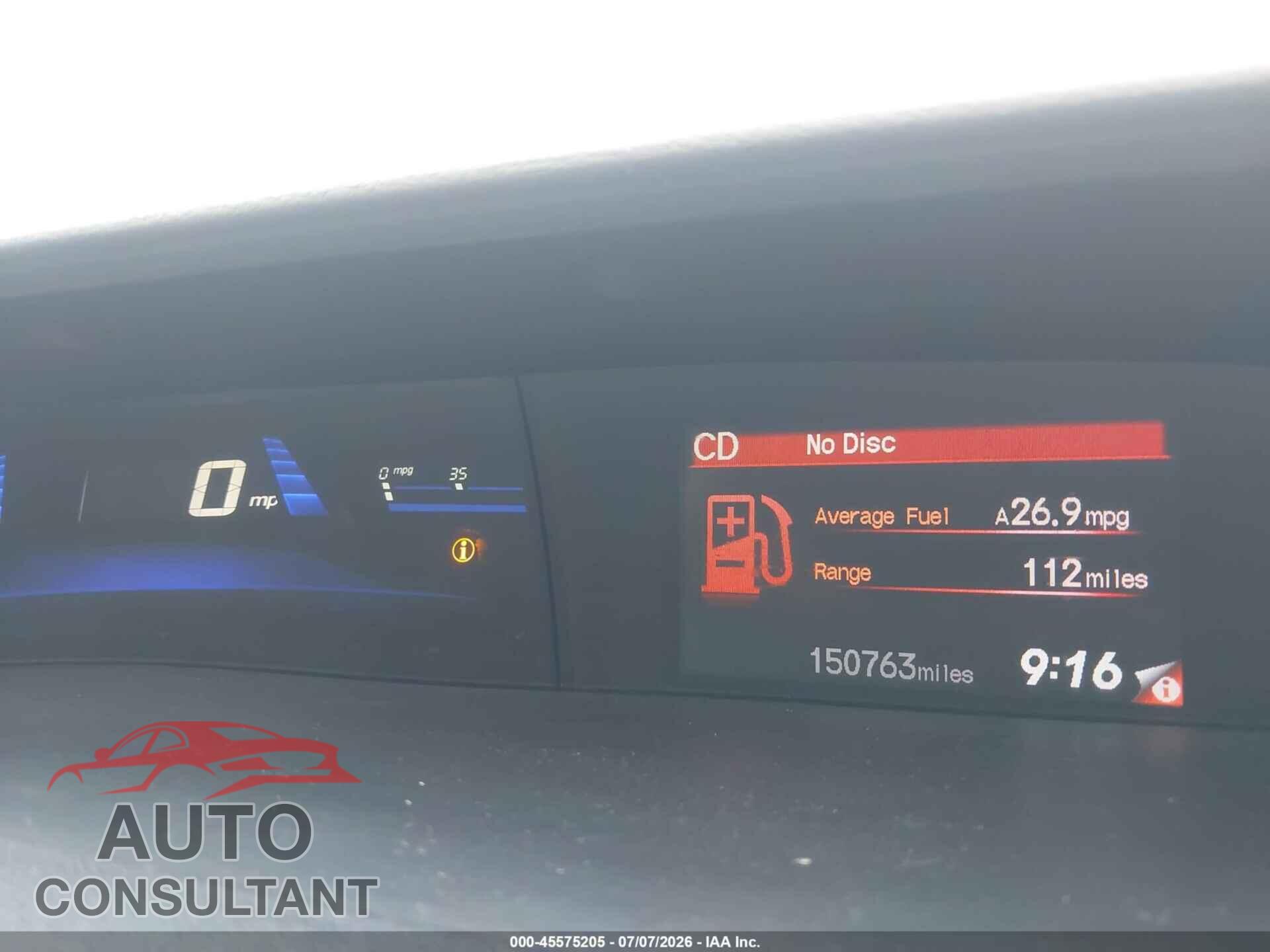 HONDA CIVIC 2013 - 2HGFB2F59DH551405