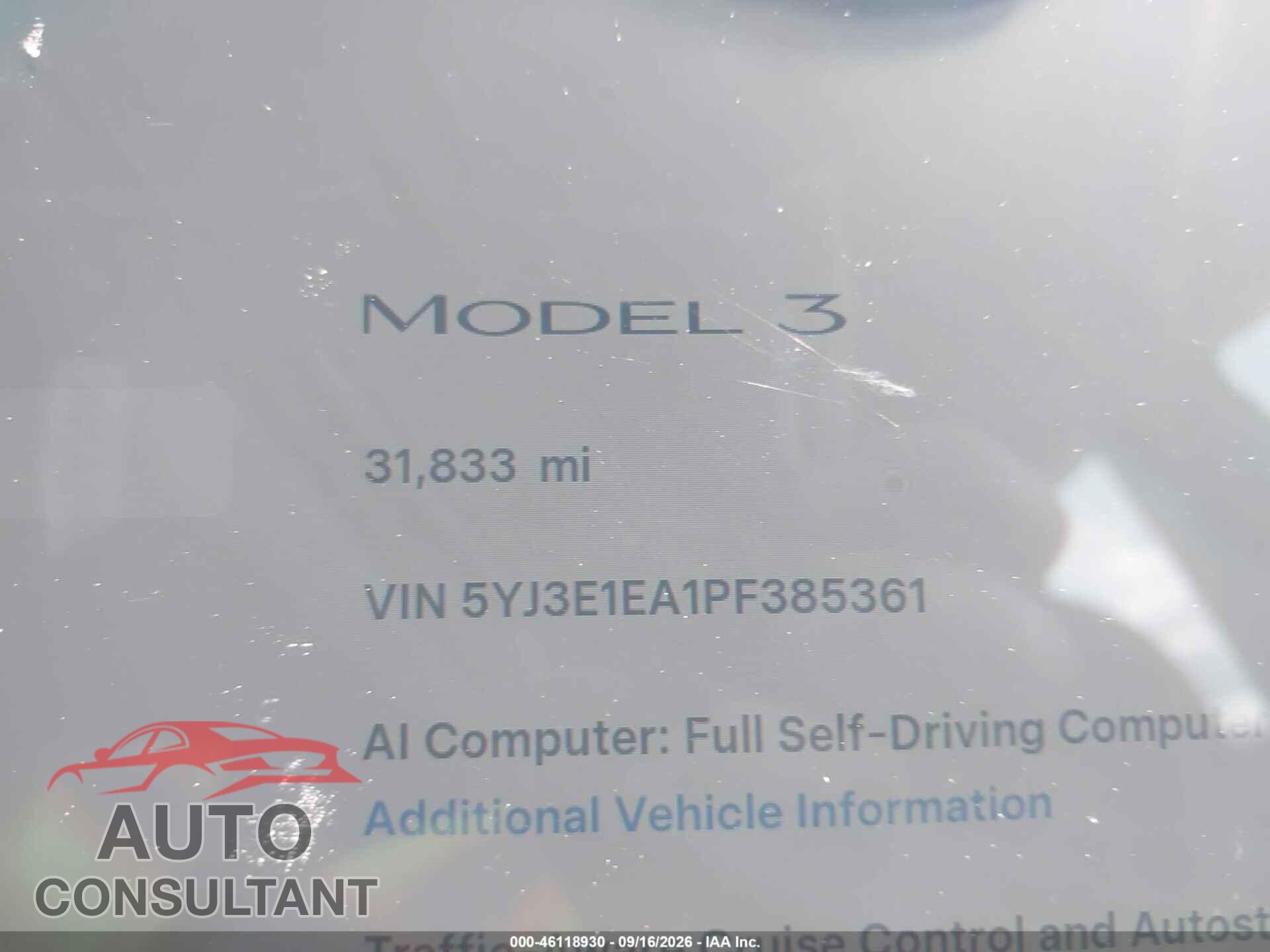 TESLA MODEL 3 2023 - 5YJ3E1EA1PF385361