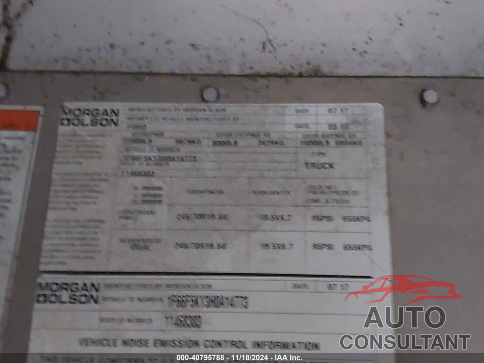 FORD F-59 COMMERCIAL STRIPPED 2017 - 1F66F5KY3H0A14773