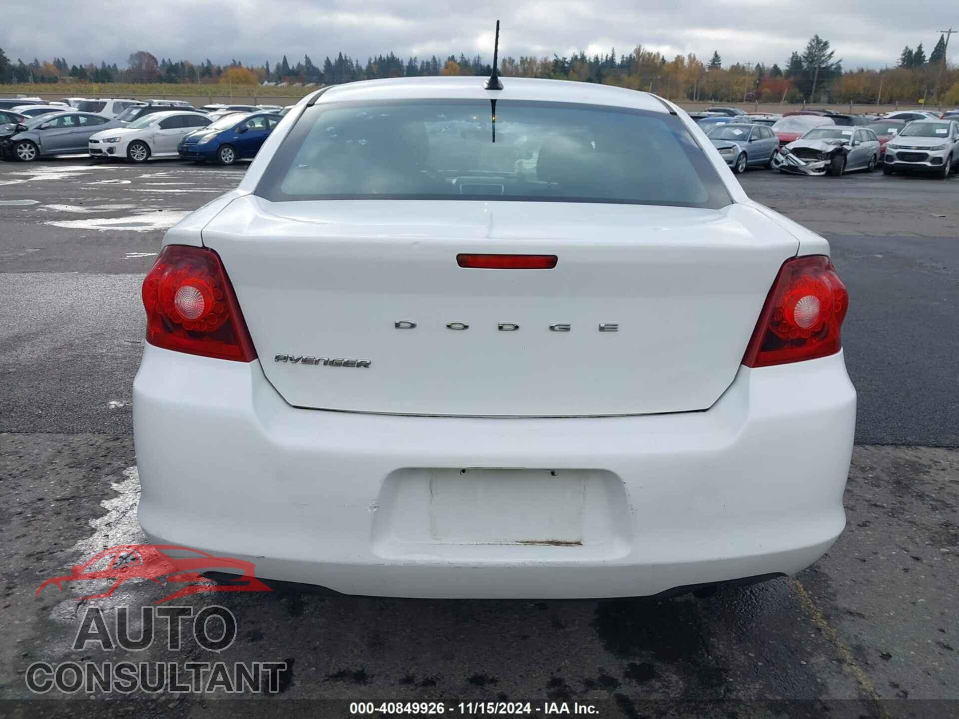 DODGE AVENGER 2012 - 1C3CDZAB9CN322718