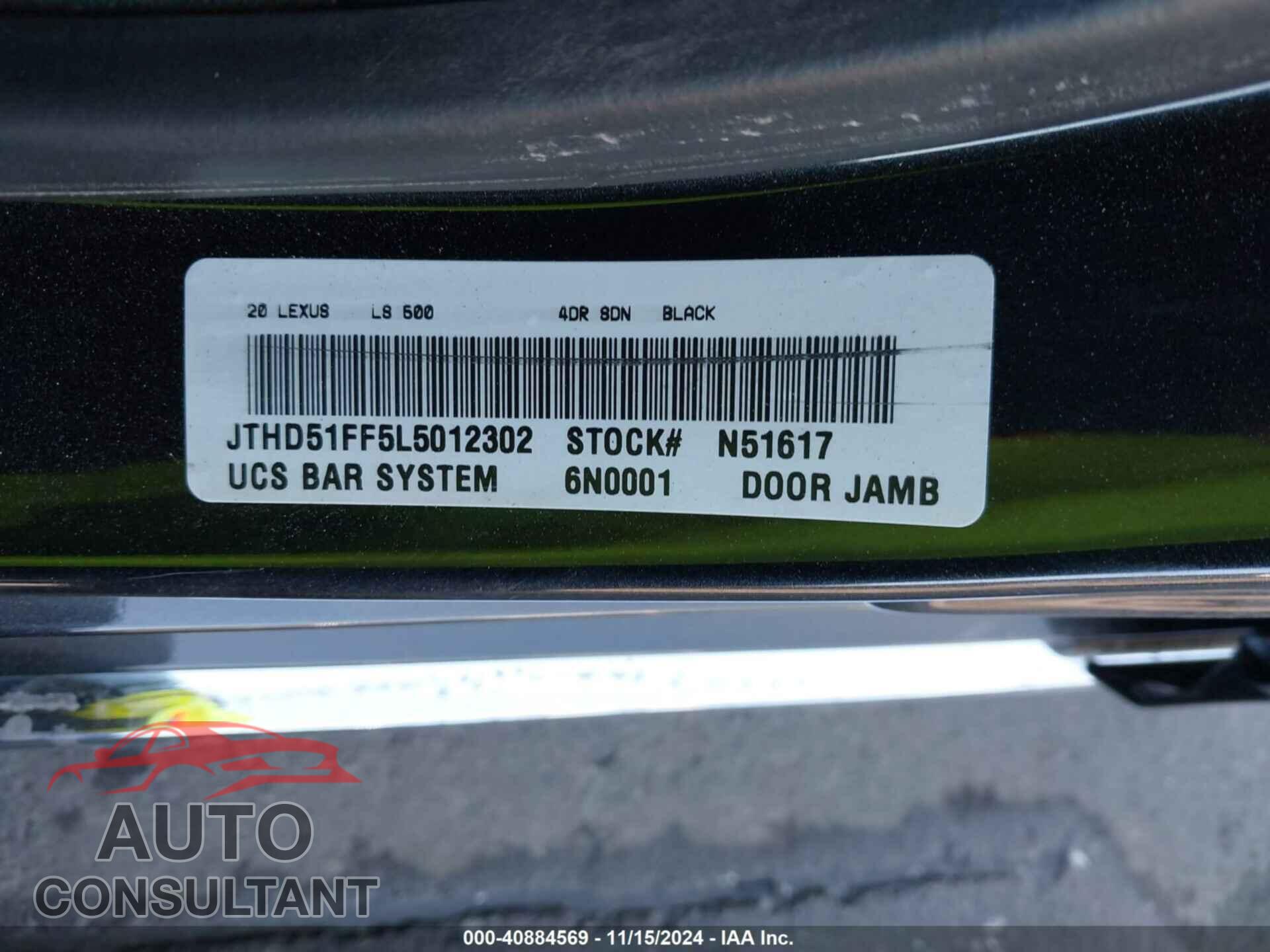 LEXUS LS 500 2020 - JTHD51FF5L5012302
