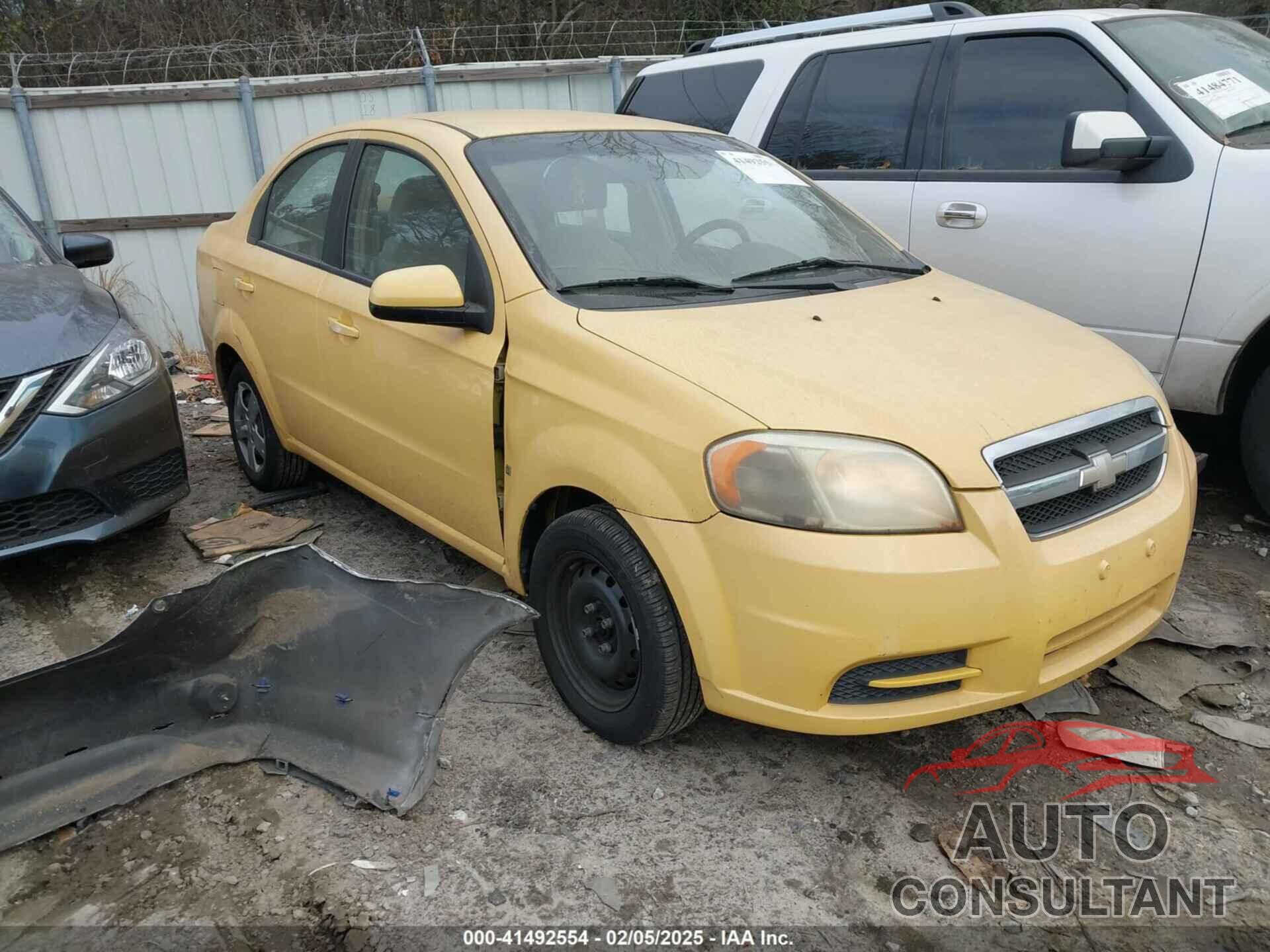 CHEVROLET AVEO 2009 - KL1TD56EX9B334529