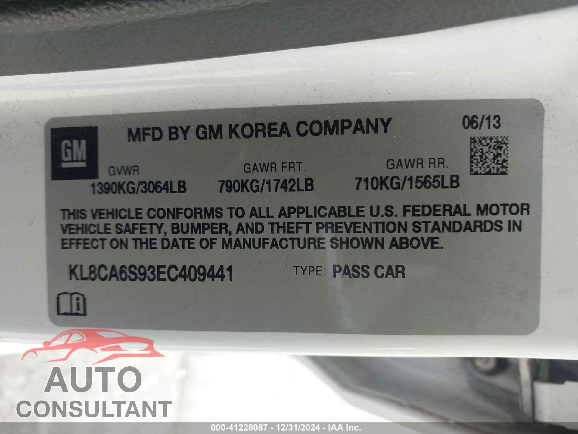 CHEVROLET SPARK 2014 - KL8CA6S93EC409441