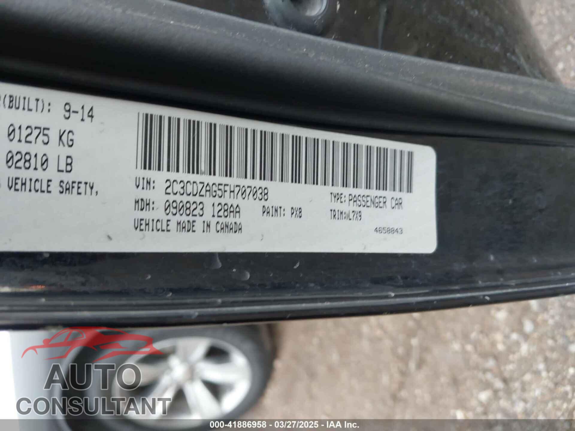DODGE CHALLENGER 2015 - 2C3CDZAG5FH707038