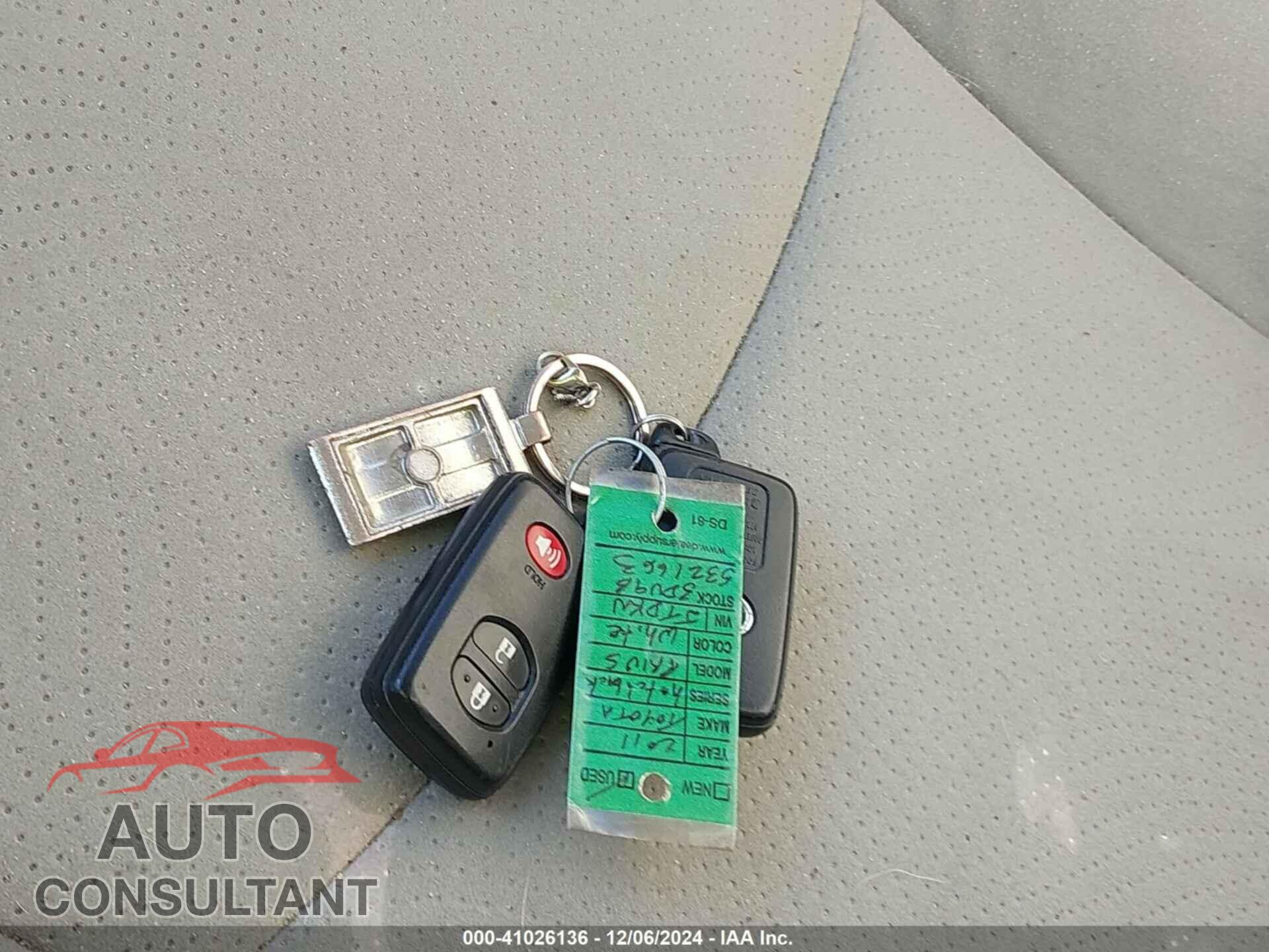 TOYOTA PRIUS 2011 - JTDKN3DU9B5321663