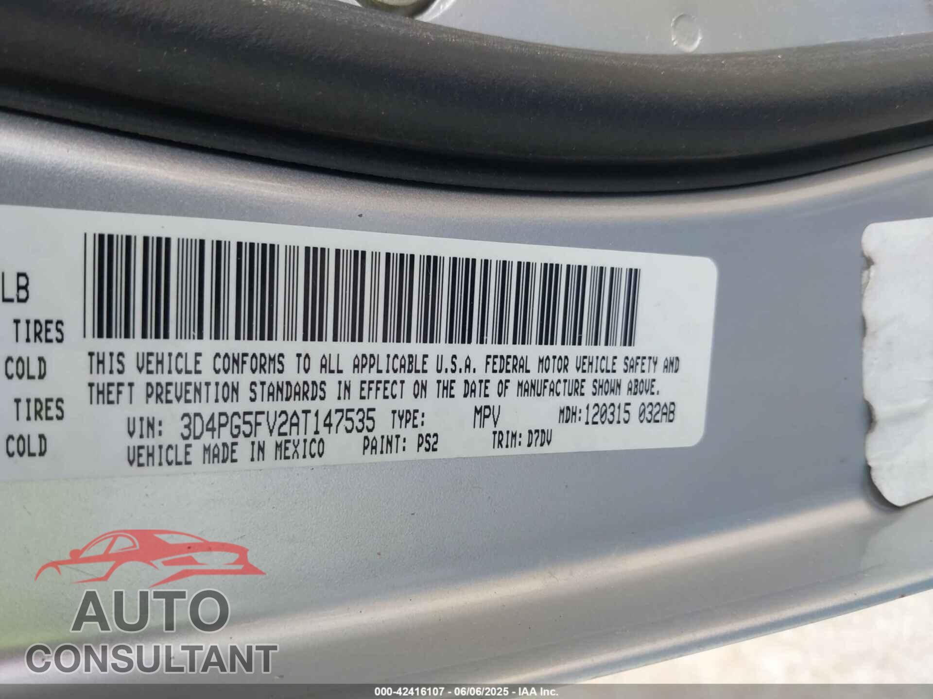 DODGE JOURNEY 2010 - 3D4PG5FV2AT147535