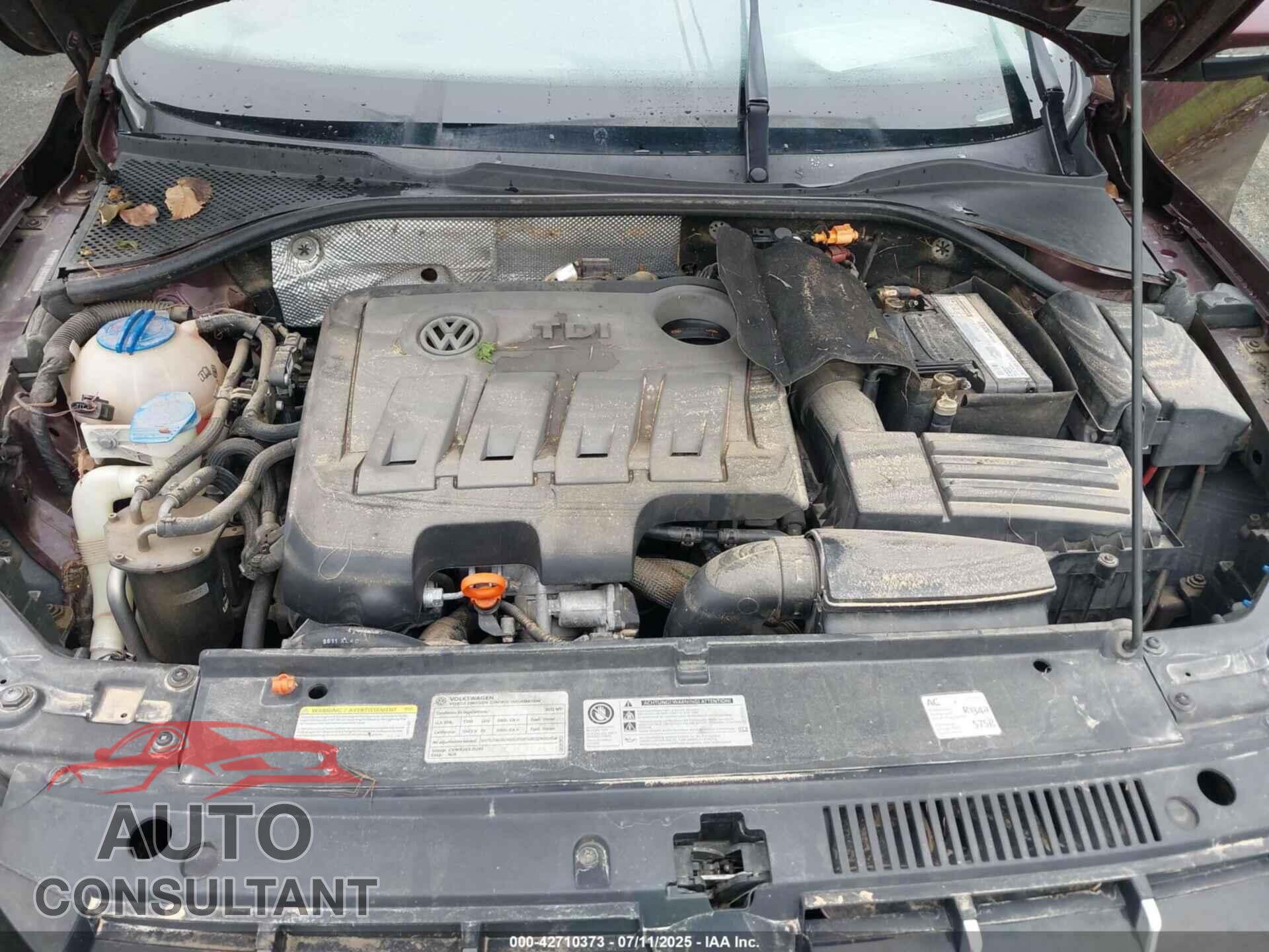 VOLKSWAGEN PASSAT 2012 - 1VWCN7A33CC080944