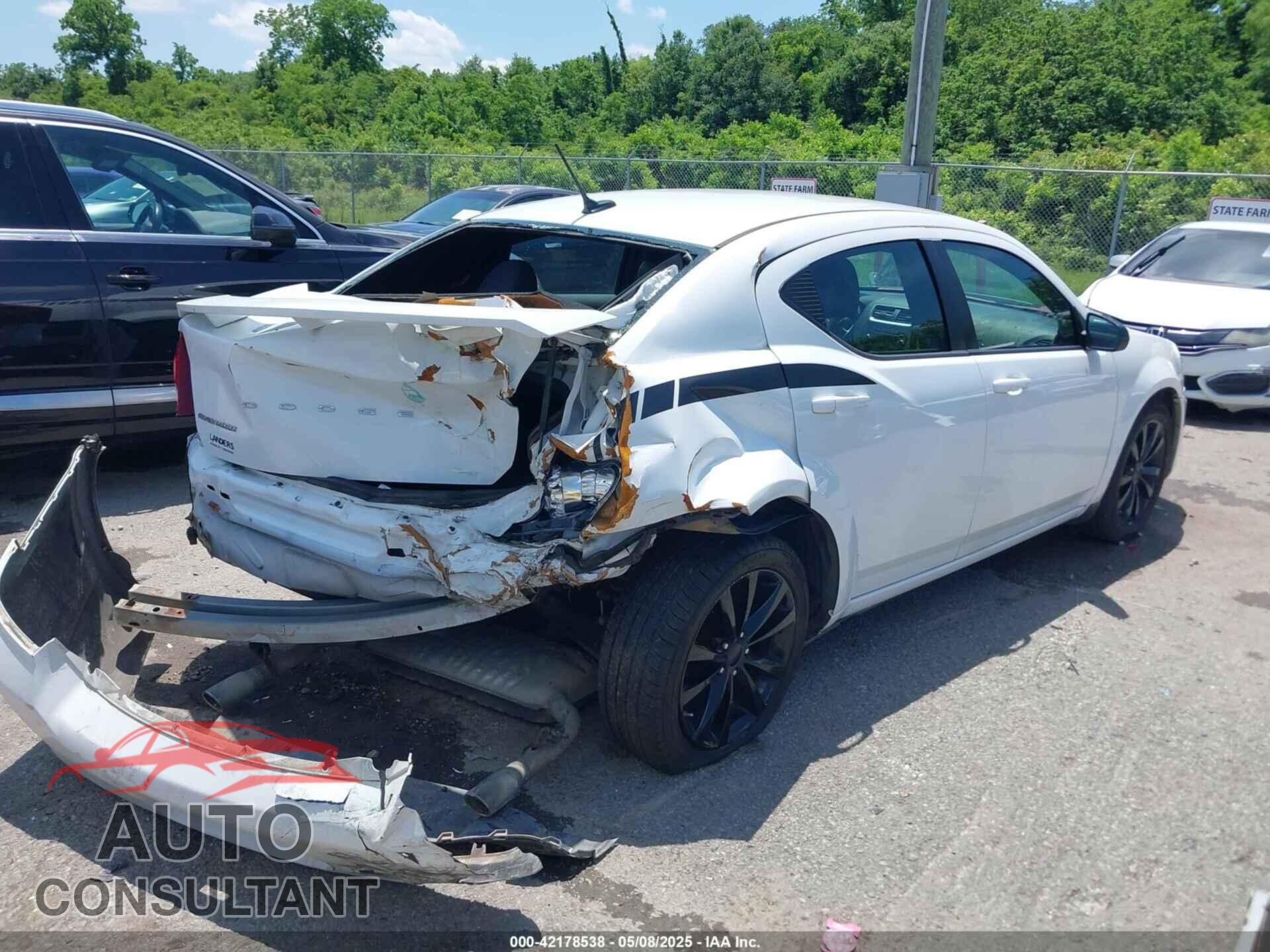 DODGE AVENGER 2013 - 1C3CDZAG6DN751098