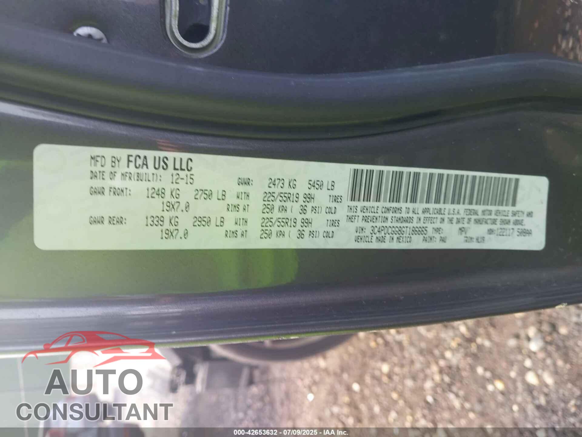 DODGE JOURNEY 2016 - 3C4PDCGG8GT186665