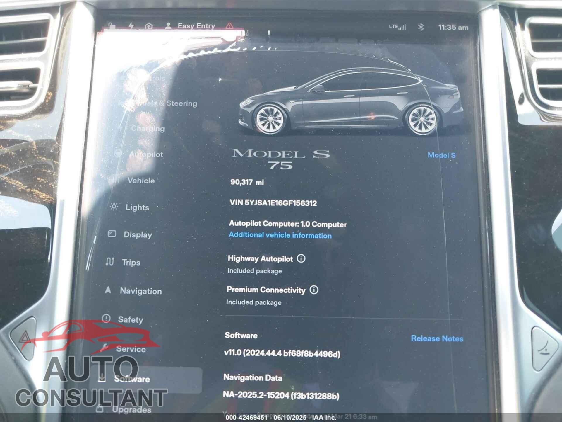 TESLA MODEL S 2016 - 5YJSA1E16GF156312