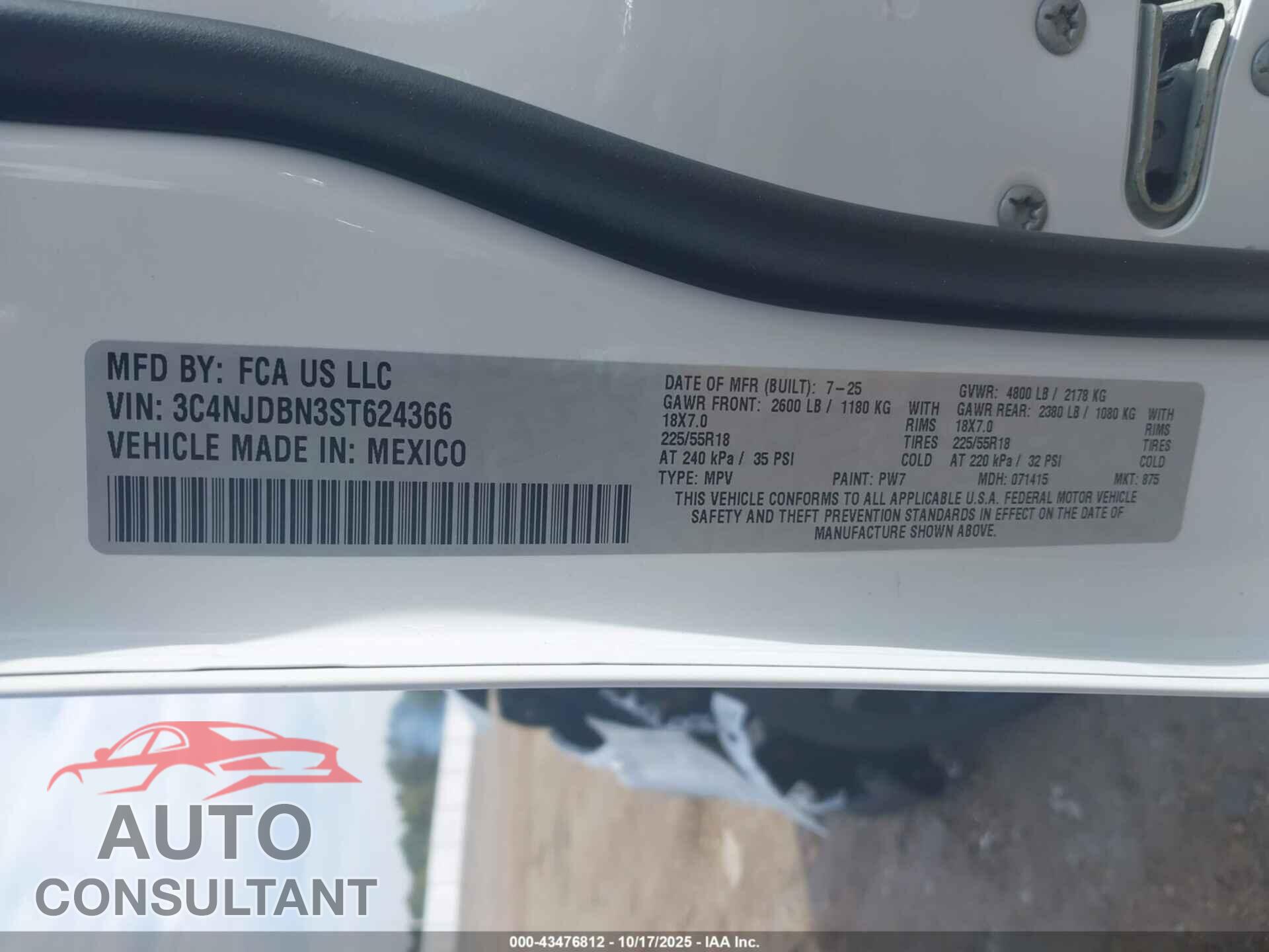 JEEP COMPASS 2025 - 3C4NJDBN3ST624366