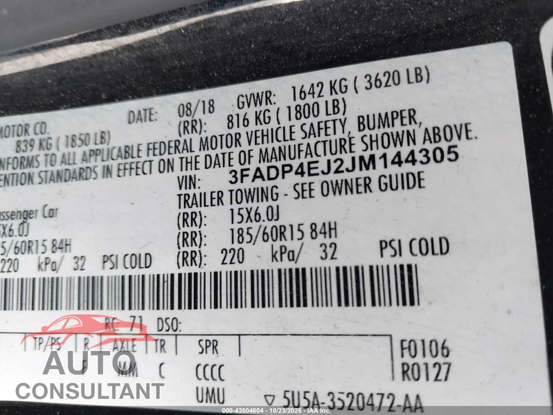 FORD FIESTA 2018 - 3FADP4EJ2JM144305