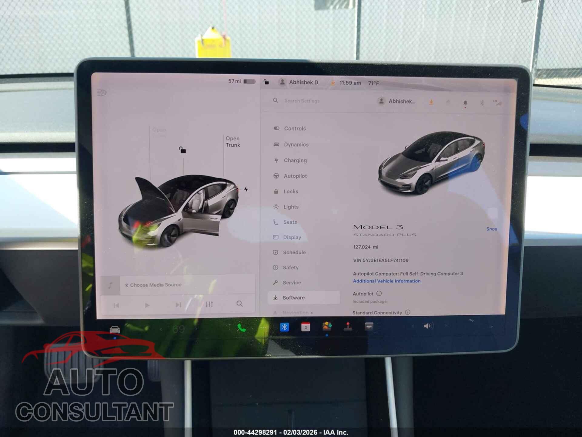 TESLA MODEL 3 2020 - 5YJ3E1EA5LF741109