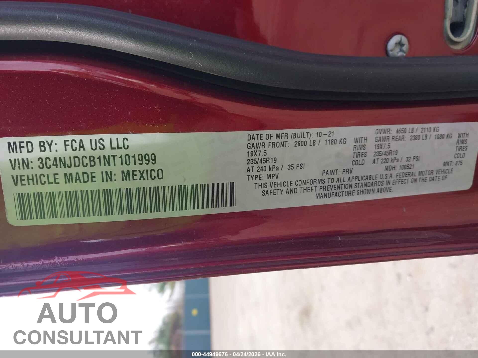 JEEP COMPASS 2022 - 3C4NJDCB1NT101999