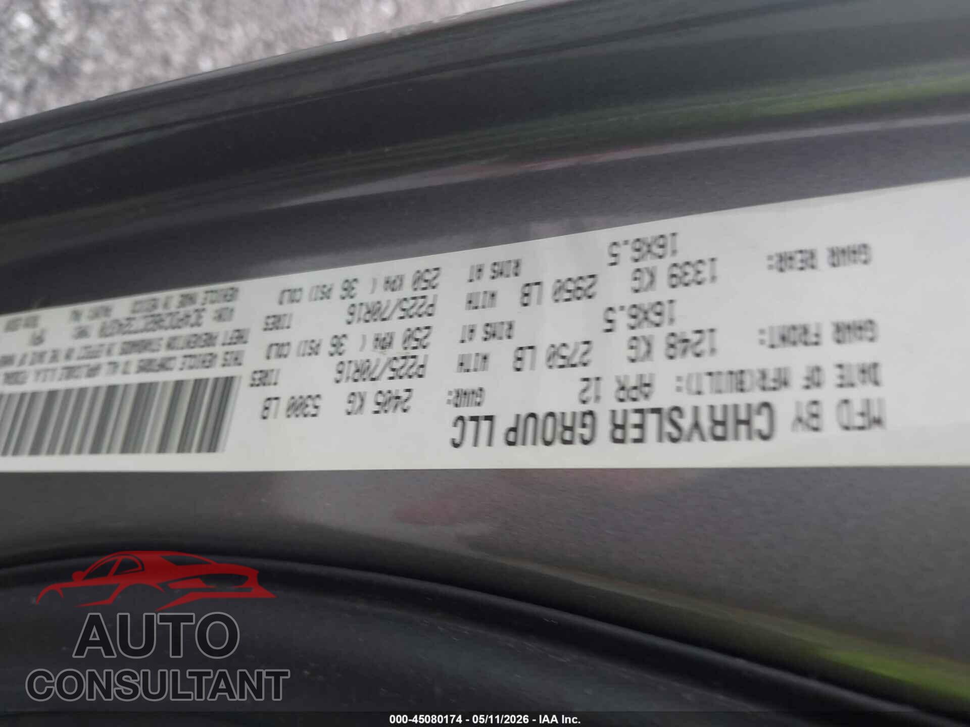 DODGE JOURNEY 2012 - 3C4PDCAB2CT324370