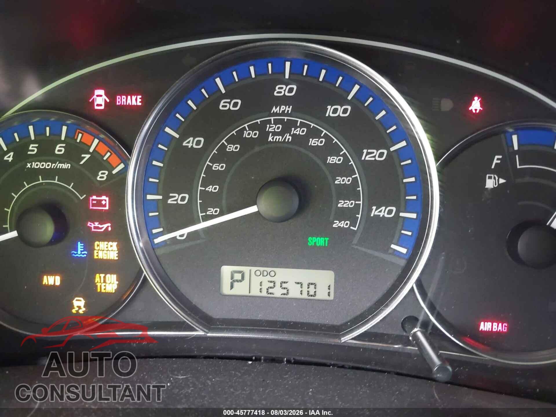 SUBARU FORESTER 2012 - JF2SHBBC1CH428820