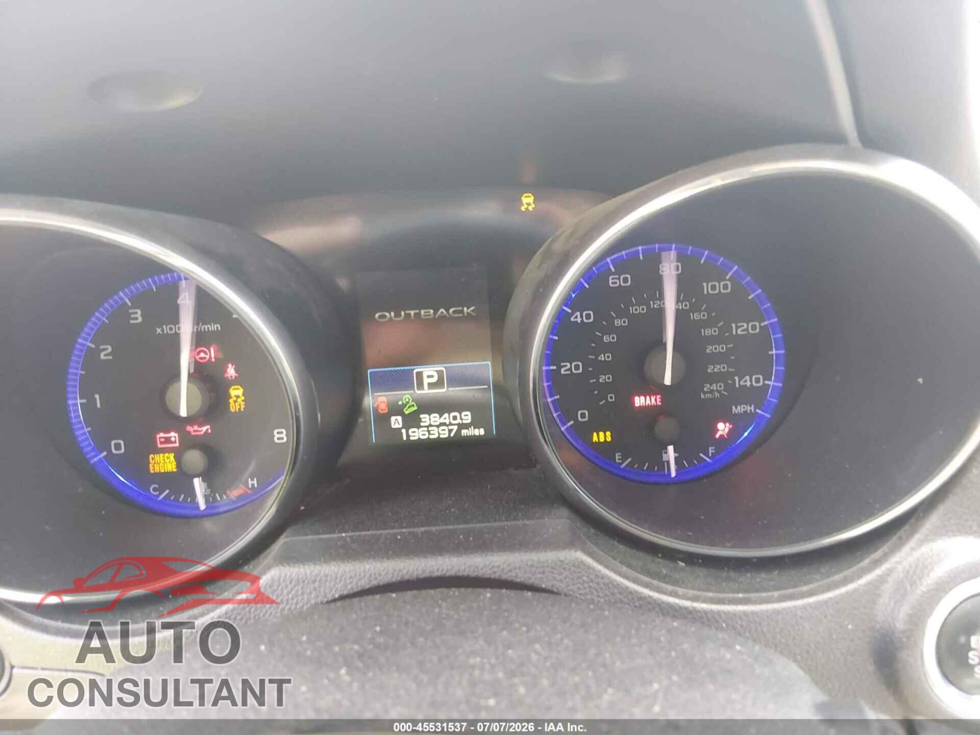 SUBARU OUTBACK 2015 - 4S4BSBLC0F3206796