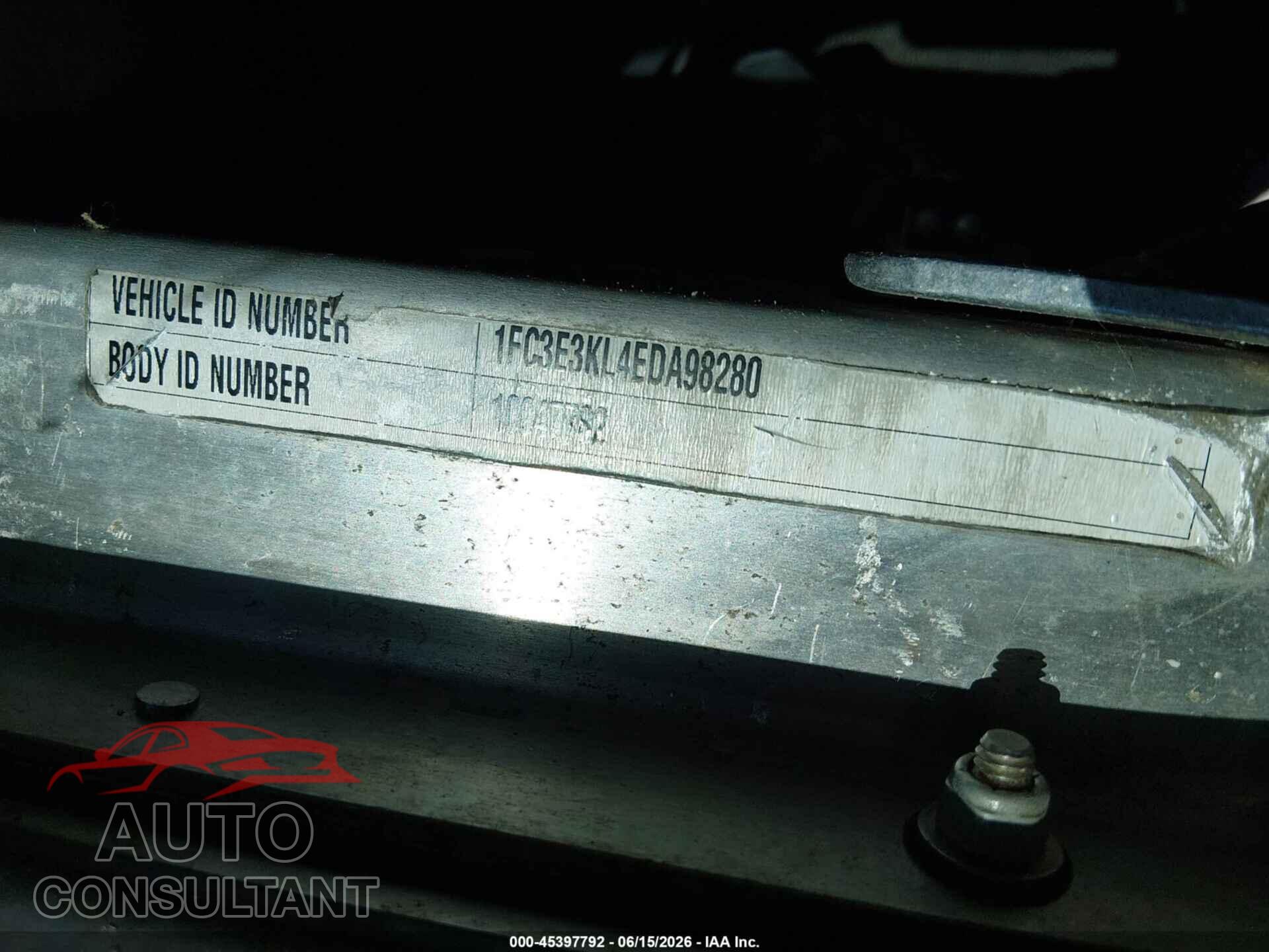 FORD E-350 STRIPPED 2014 - 1FC3E3KL4EDA98280