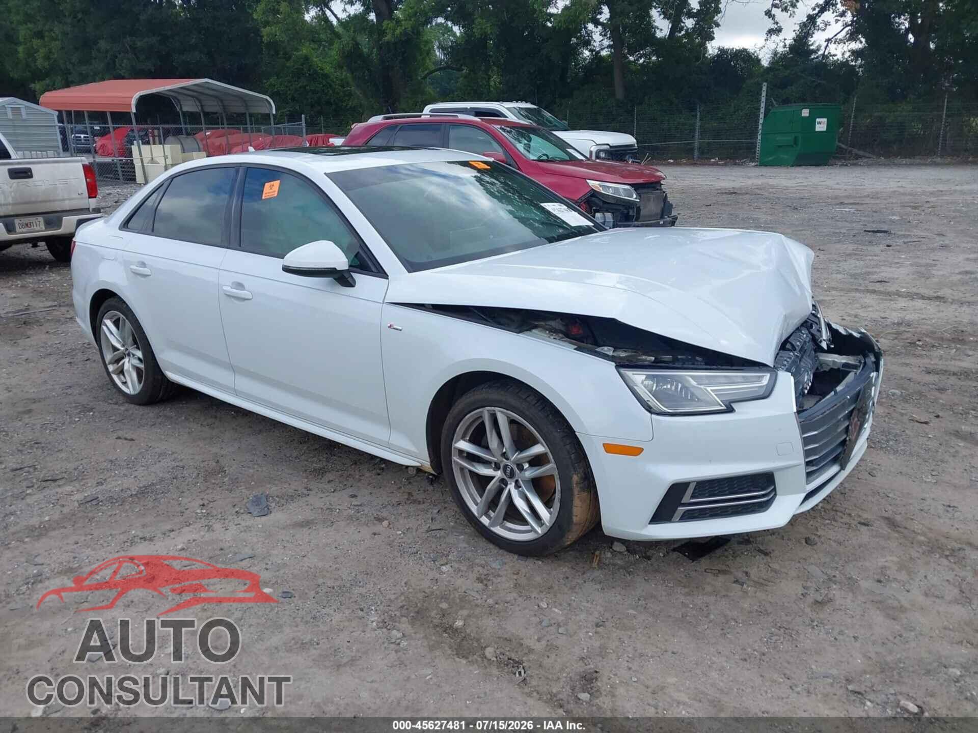 AUDI A4 2017 - WAUKMAF42HN058913