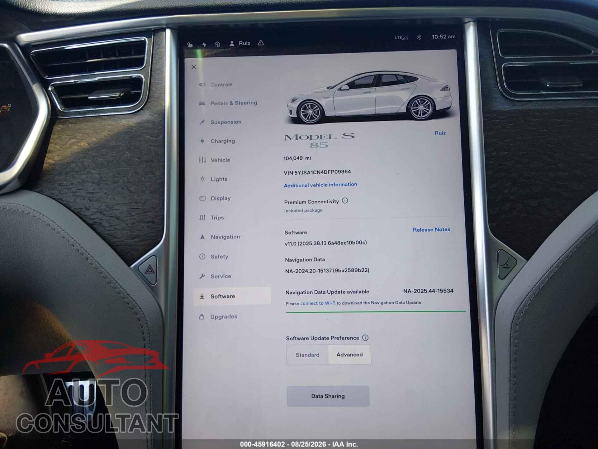 TESLA MODEL S 2013 - 5YJSA1CN4DFP09864