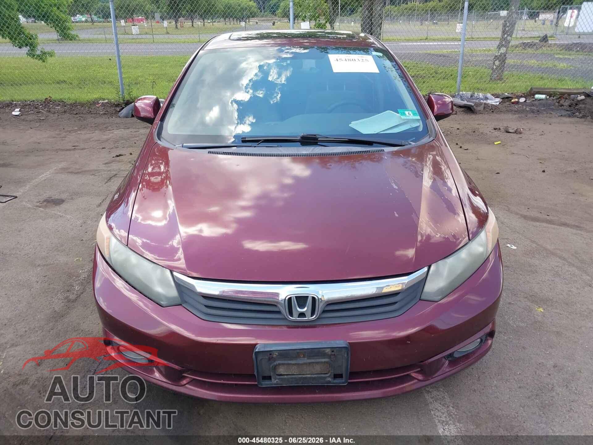 HONDA CIVIC 2012 - 2HGFB2F80CH509133