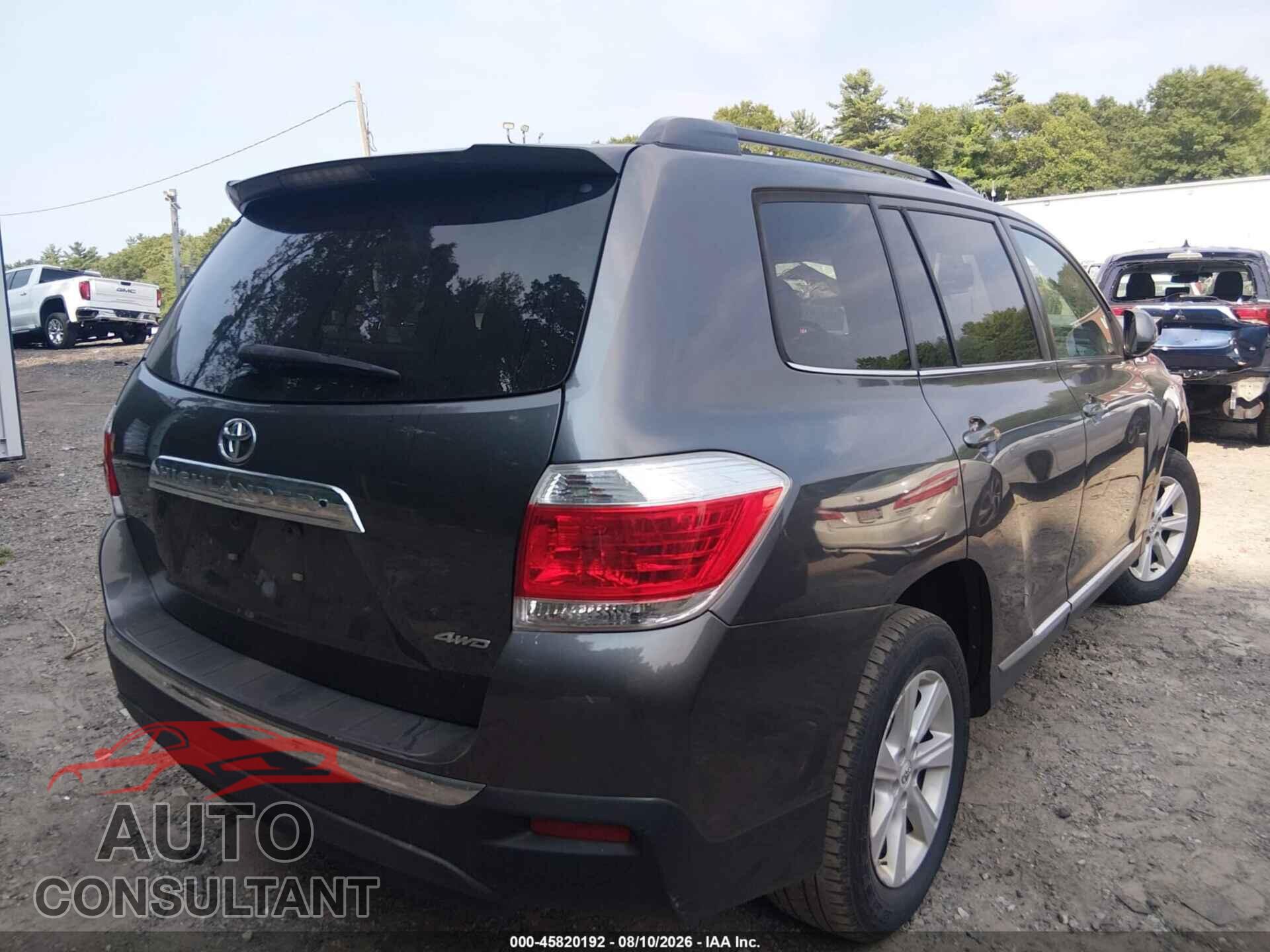 TOYOTA HIGHLANDER 2012 - 5TDBK3EH3CS149233