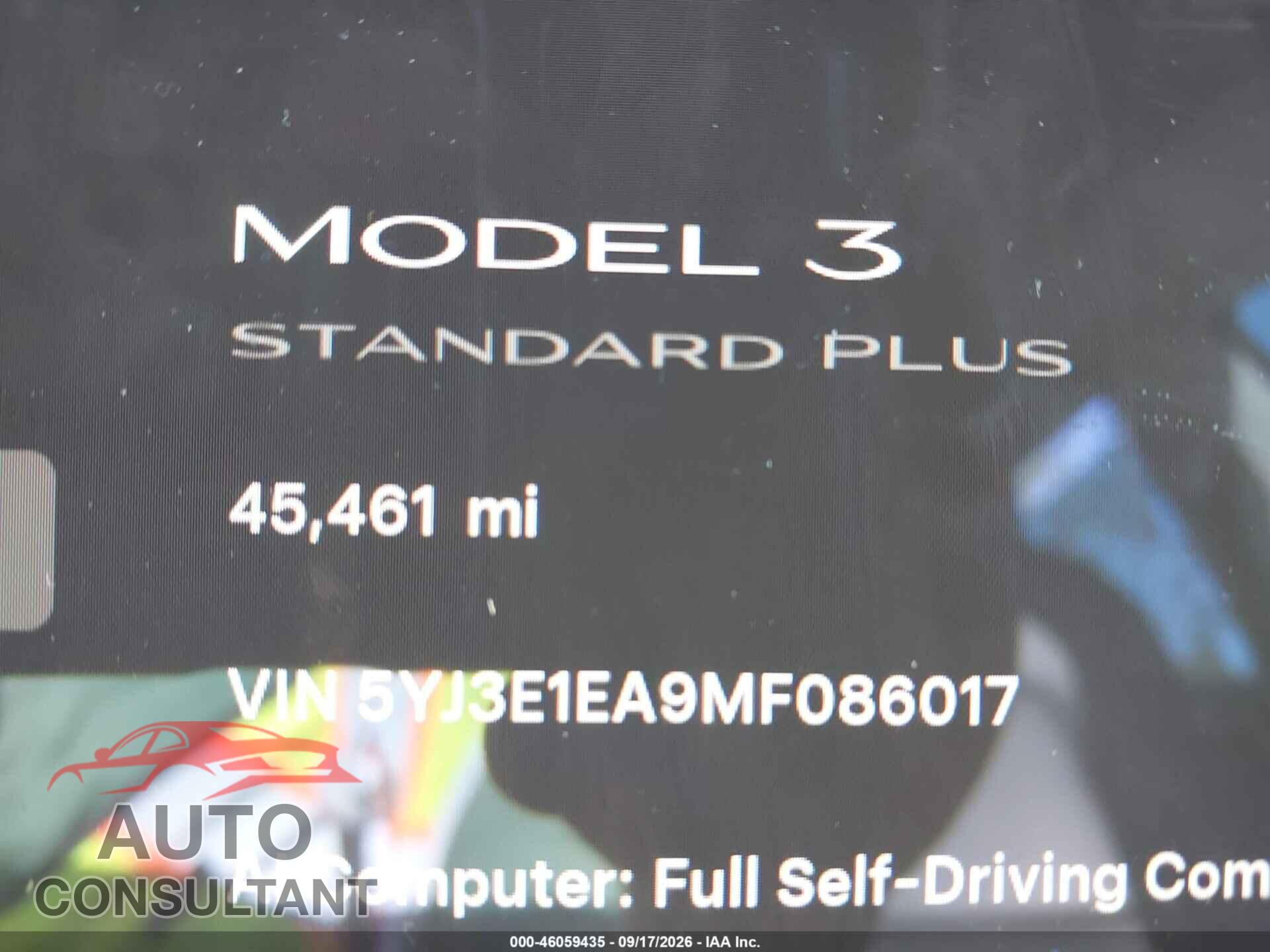 TESLA MODEL 3 2021 - 5YJ3E1EA9MF086017