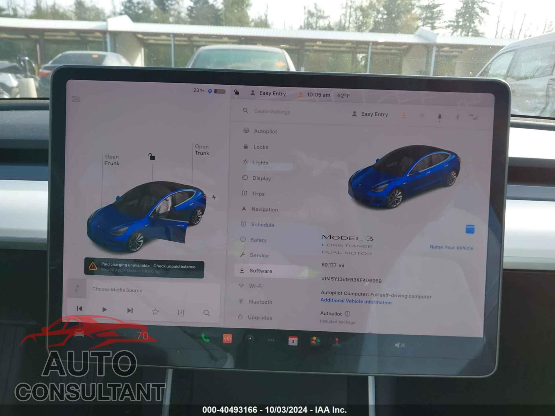 TESLA MODEL 3 2019 - 5YJ3E1EB3KF406969