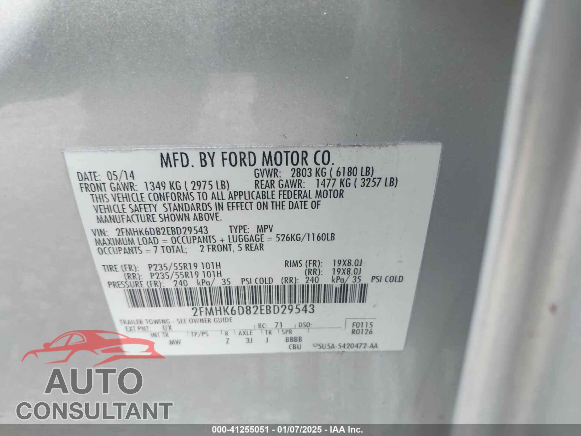 FORD FLEX 2014 - 2FMHK6D82EBD29543