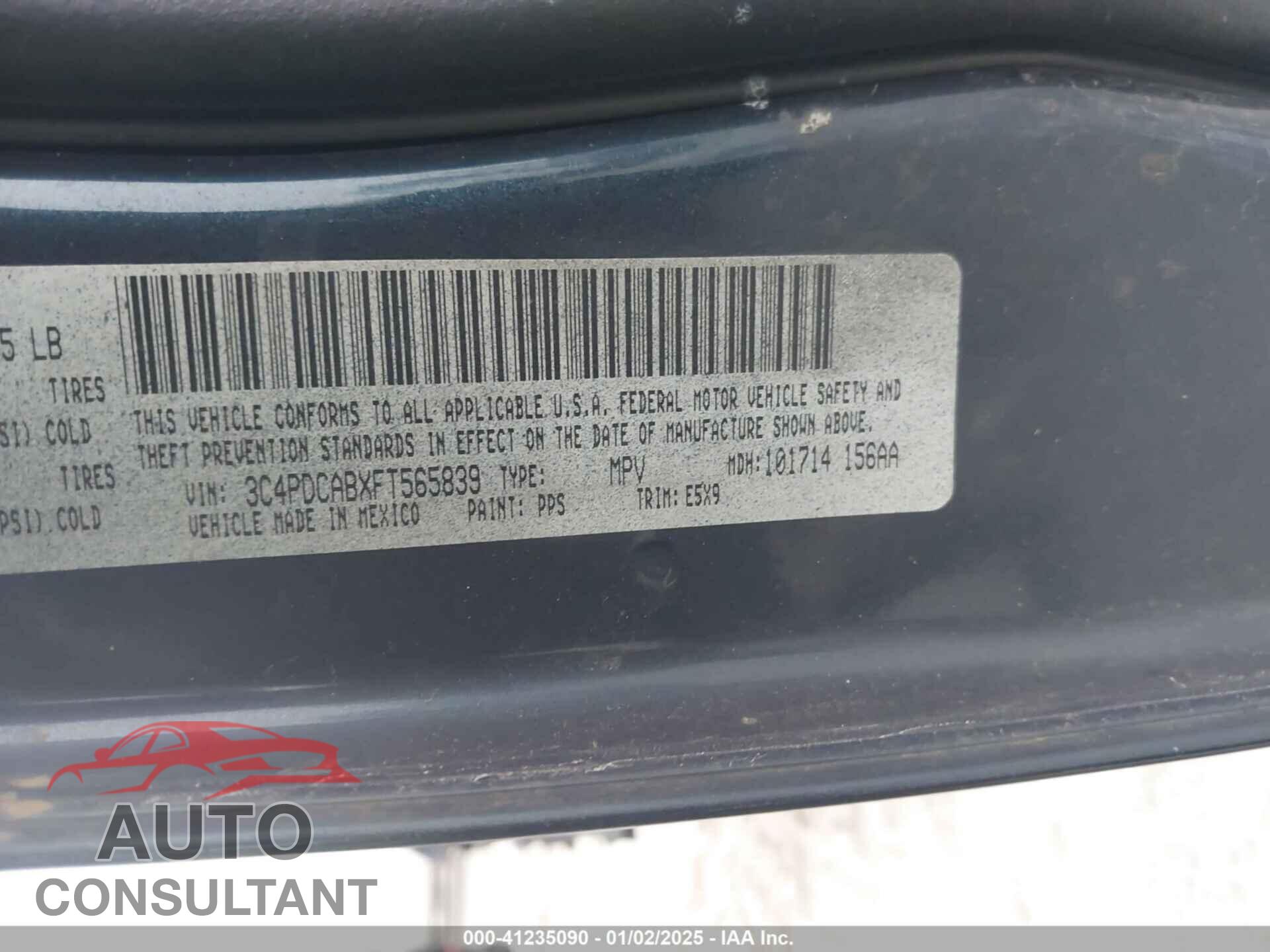 DODGE JOURNEY 2015 - 3C4PDCABXFT565839