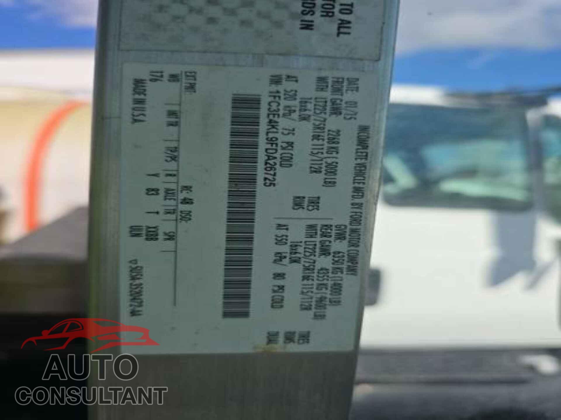 FORD E-450 STRIPPED 2015 - 1FC3E4KL9FDA26725