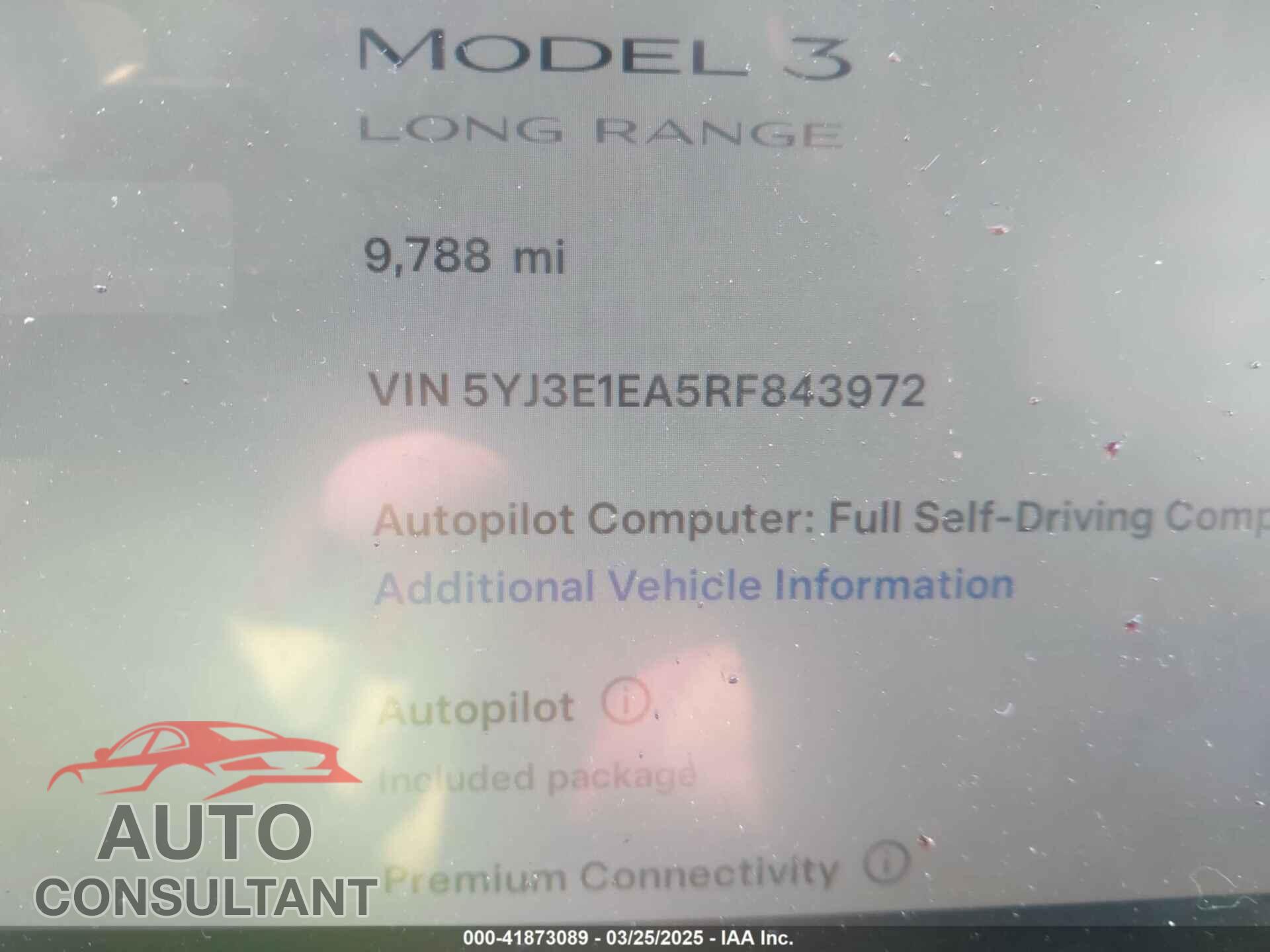 TESLA MODEL 3 2024 - 5YJ3E1EA5RF843972