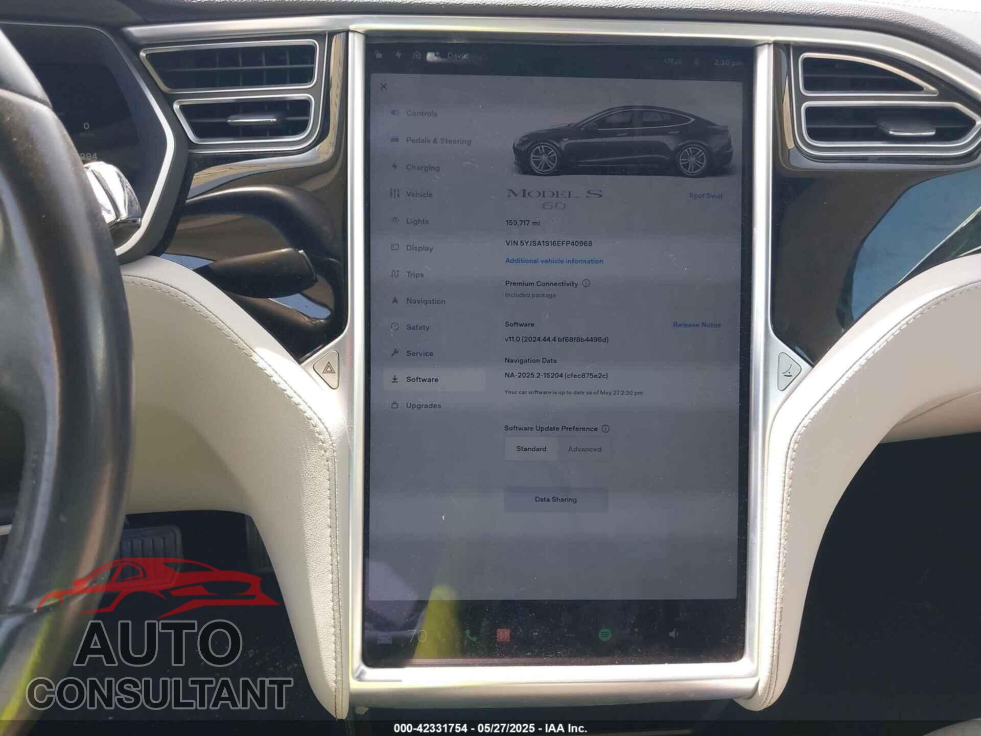 TESLA MODEL S 2014 - 5YJSA1S16EFP40968