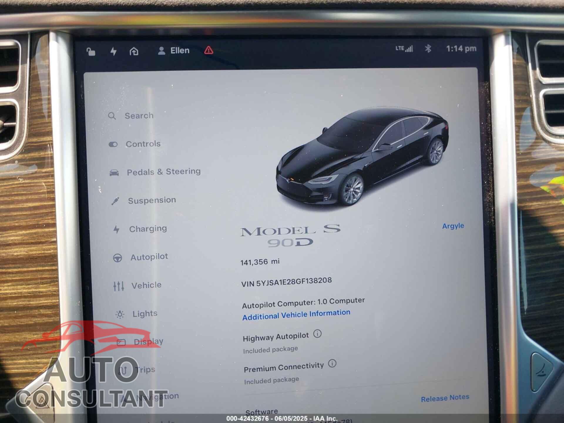 TESLA MODEL S 2016 - 5YJSA1E28GF138208