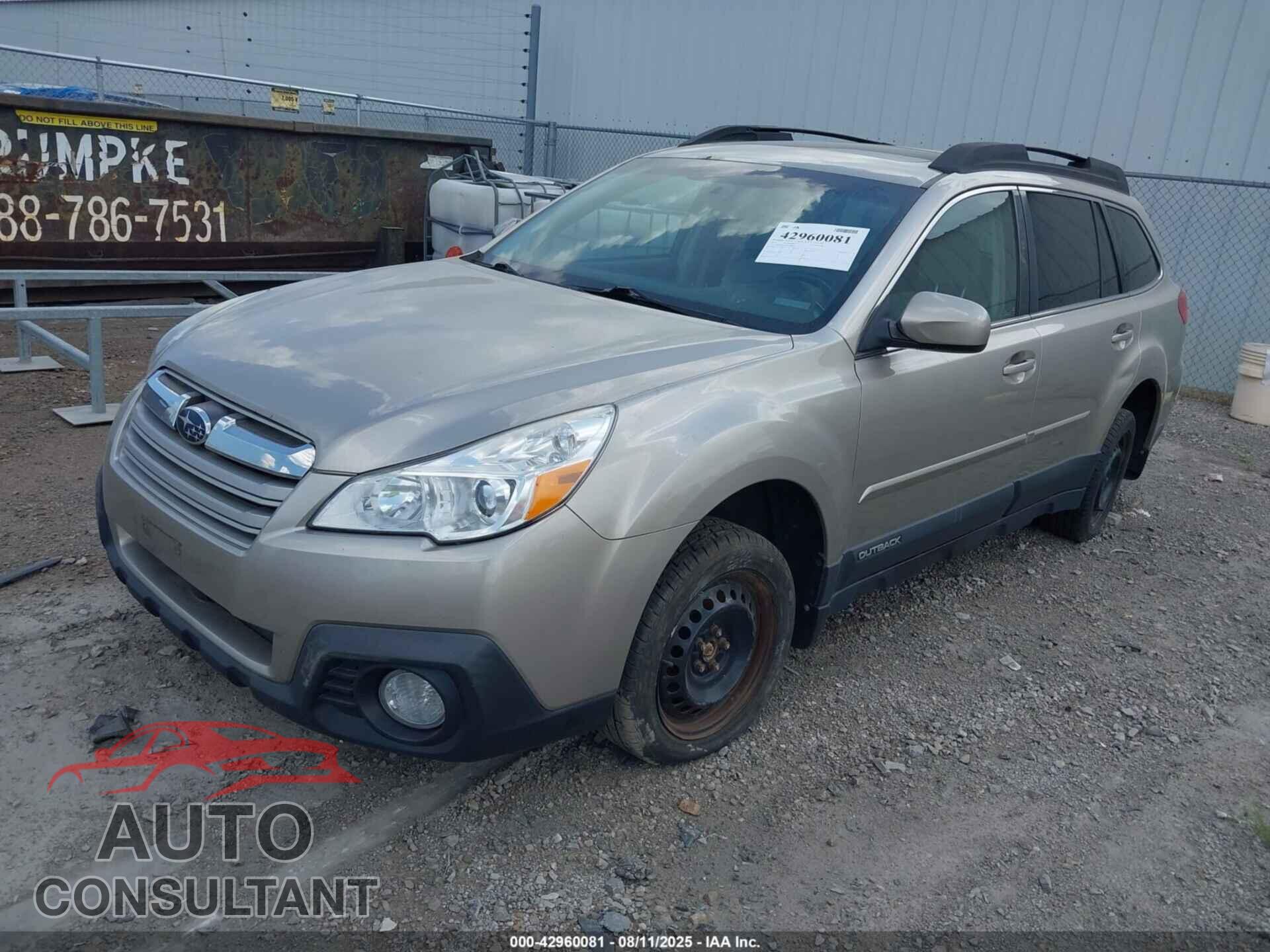 SUBARU OUTBACK 2014 - 4S4BRBECXE3230093