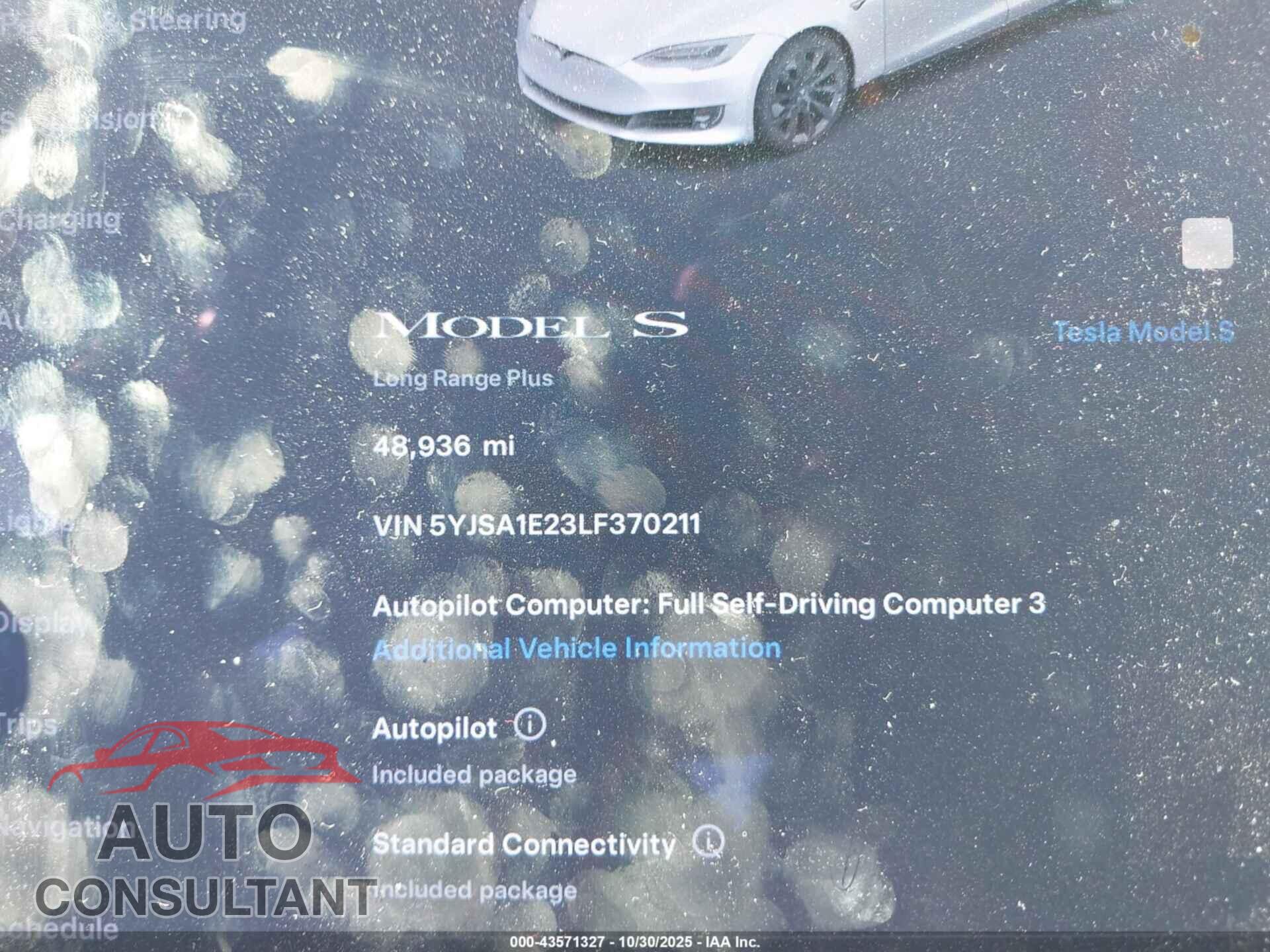 TESLA MODEL S 2020 - 5YJSA1E23LF370211