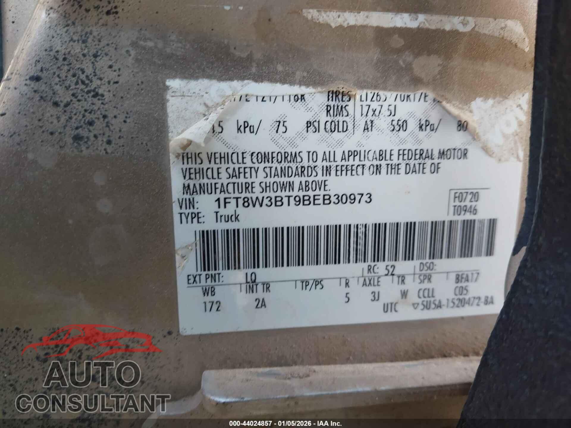 FORD F-350 2011 - 1FT8W3BT9BEB30973
