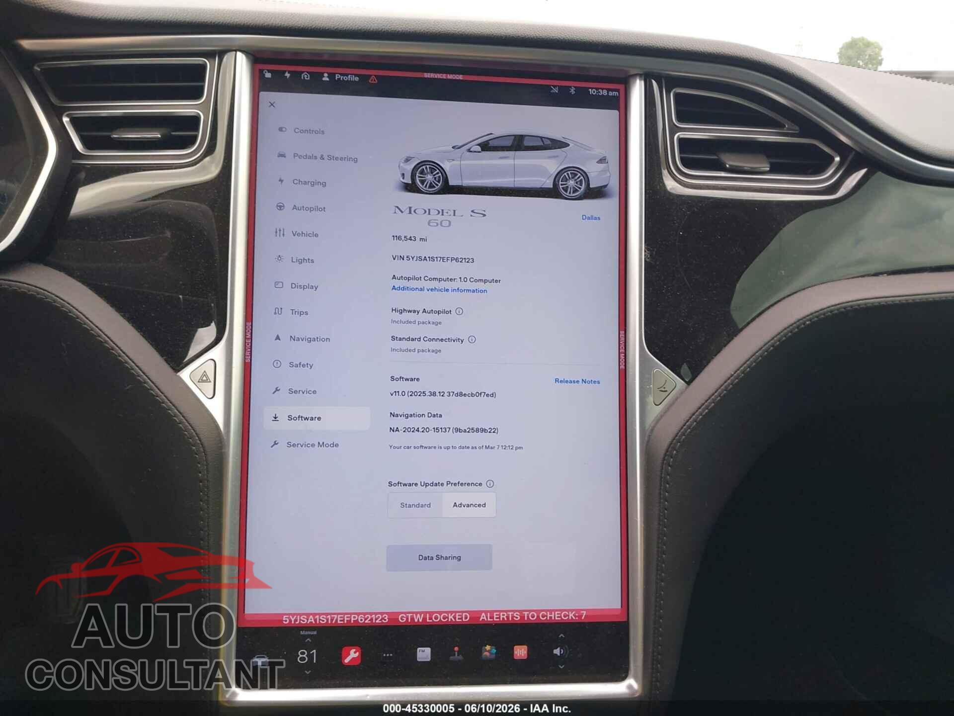 TESLA MODEL S 2014 - 5YJSA1S17EFP62123