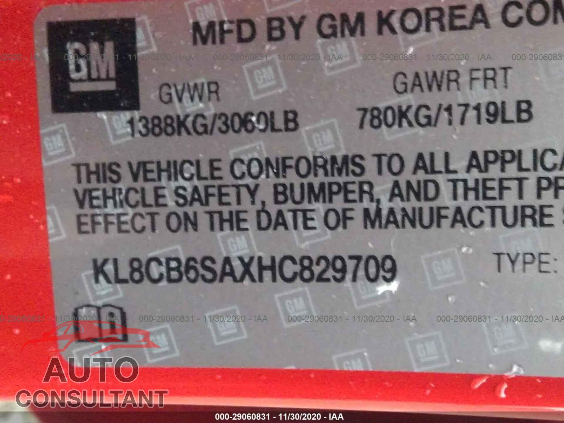 CHEVROLET SPARK 2017 - KL8CB6SAXHC829709