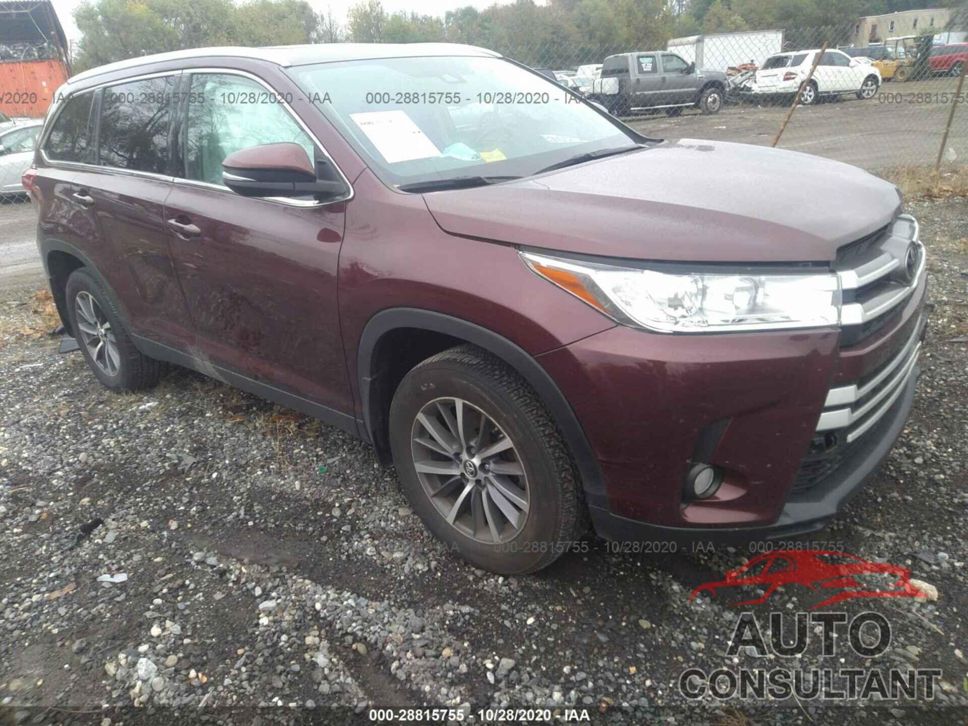 TOYOTA HIGHLANDER 2019 - 5TDJZRFH0KS980356