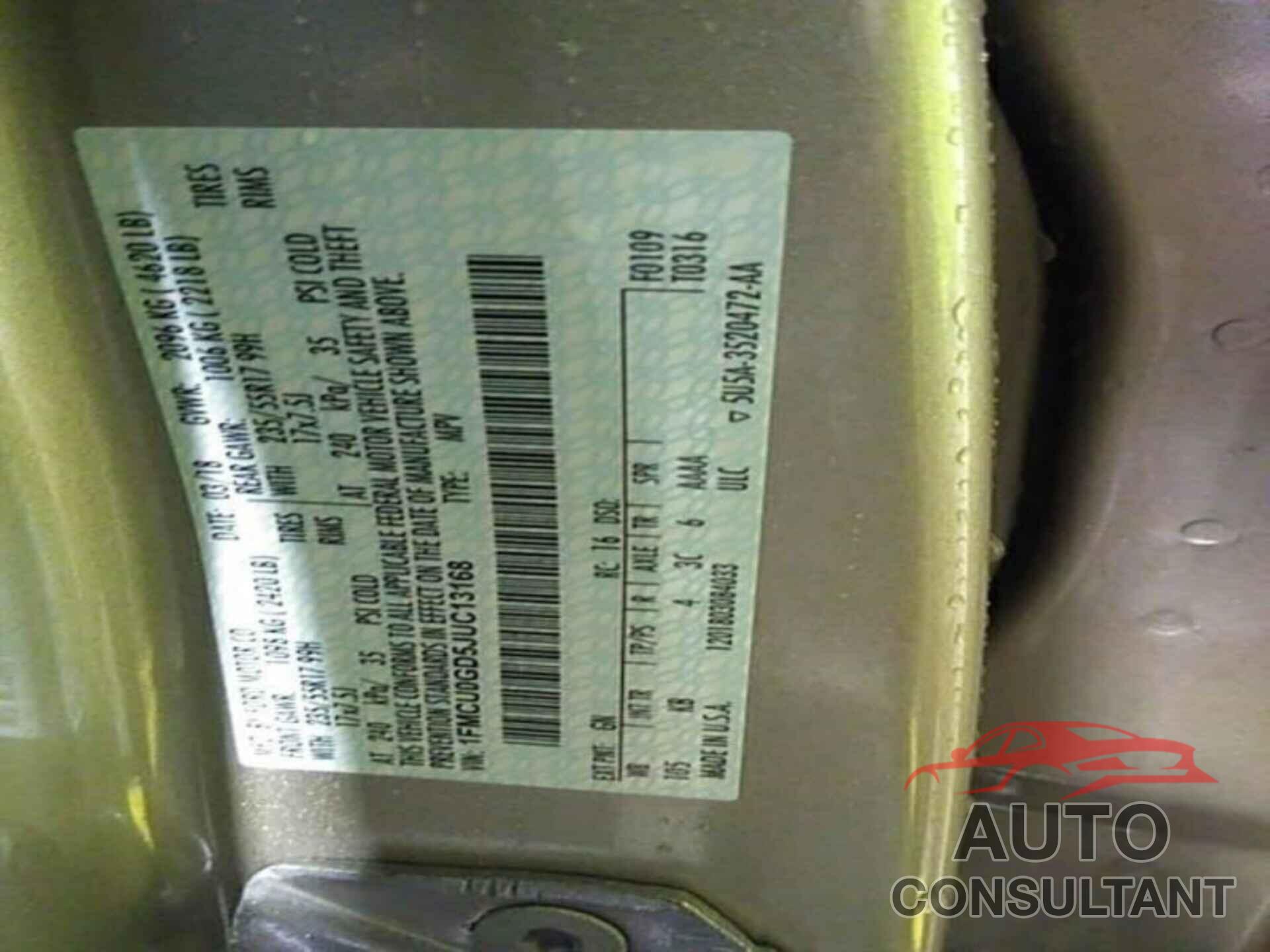 FORD ESCAPE 2018 - 1FMCU0GD5JUC13168