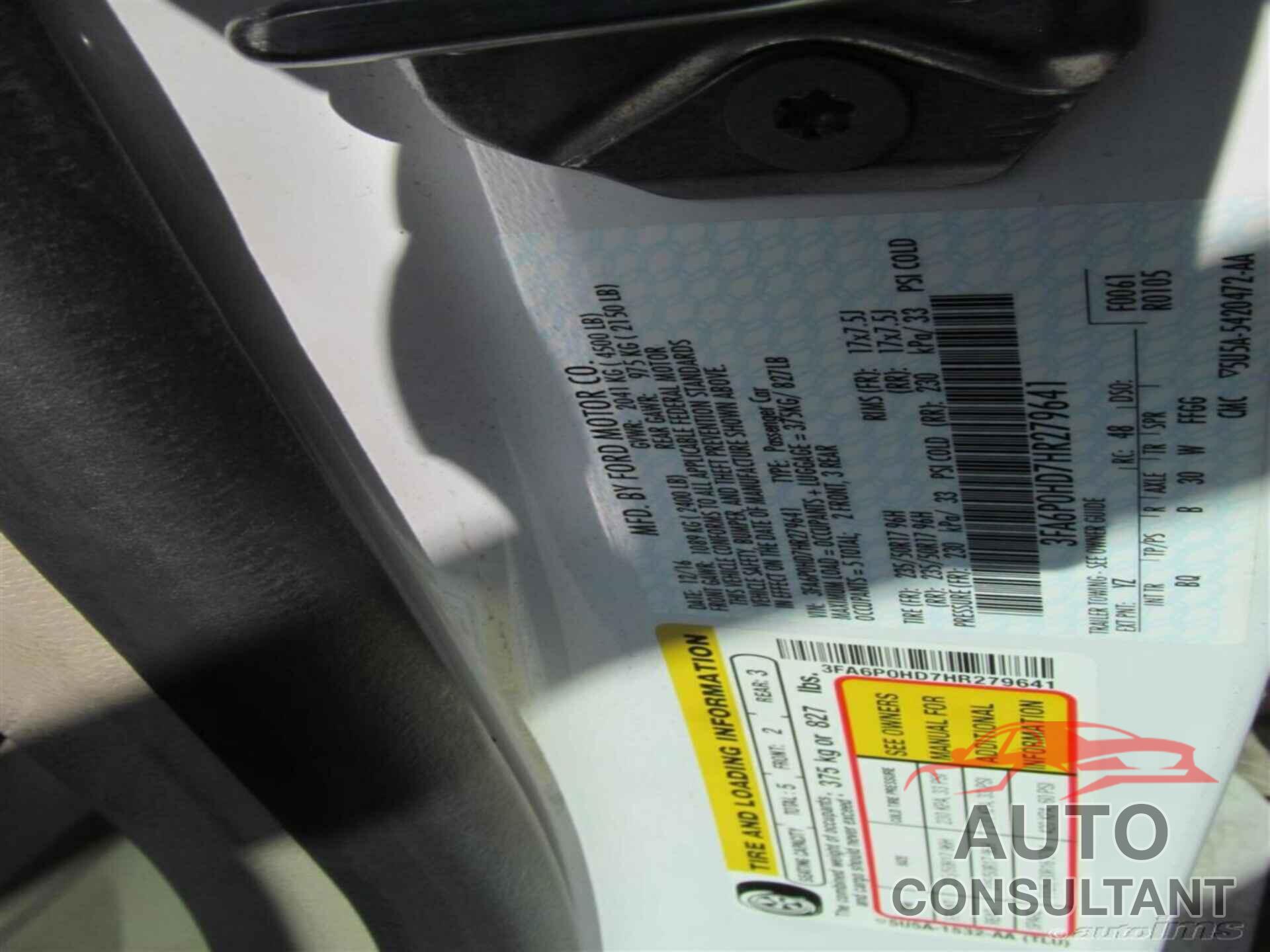FORD FUSION 2017 - 3FA6P0HD7HR279641