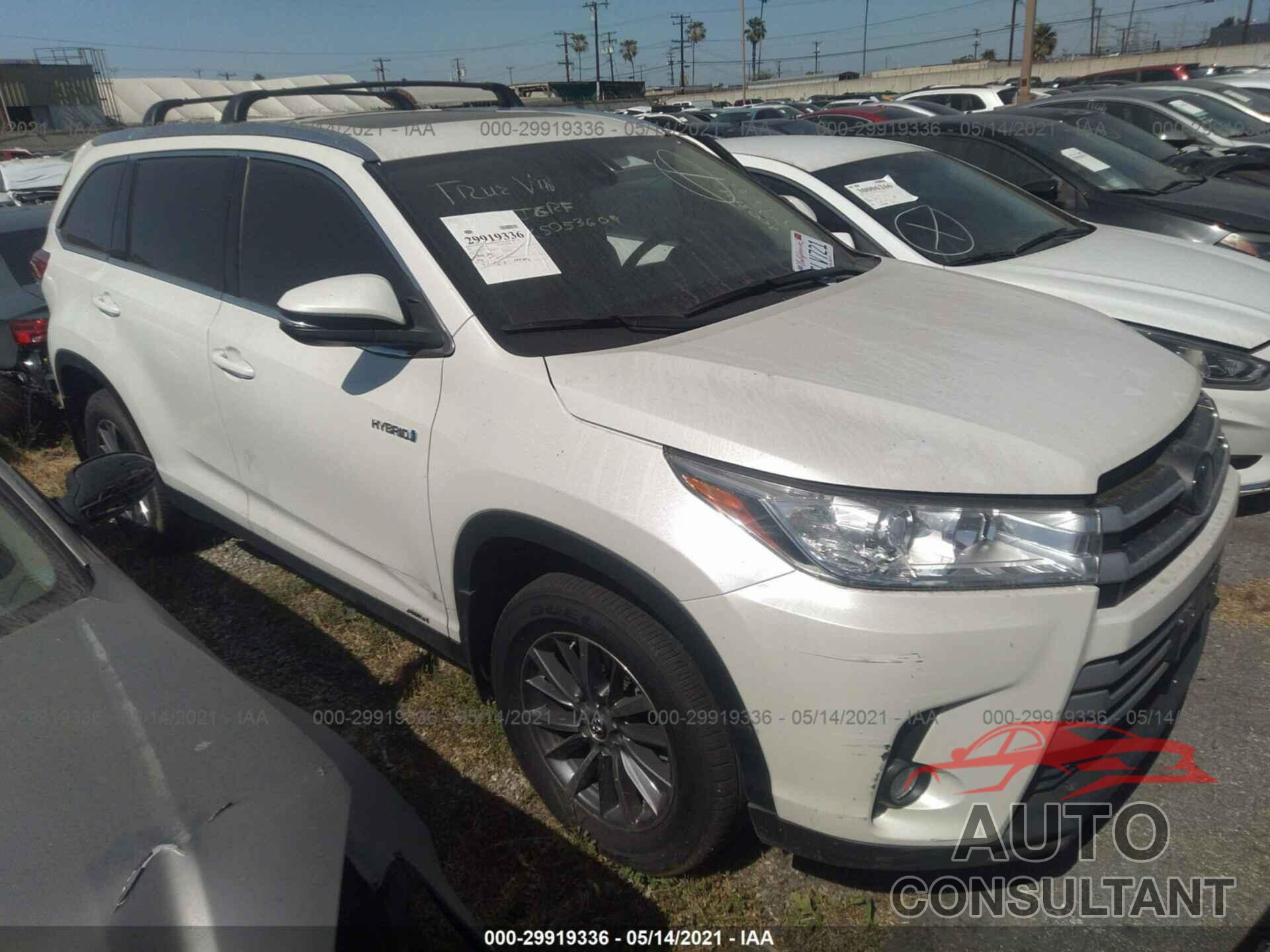 TOYOTA HIGHLANDER 2019 - 5TDJGRFH6KS053609